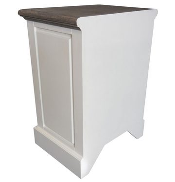 elbmöbel Beistelltisch Kommode Schubladen und Tür in weiß (FALSCH), Nachttischschrank: Schublade 46x64x35 cm weiß Landhausstil