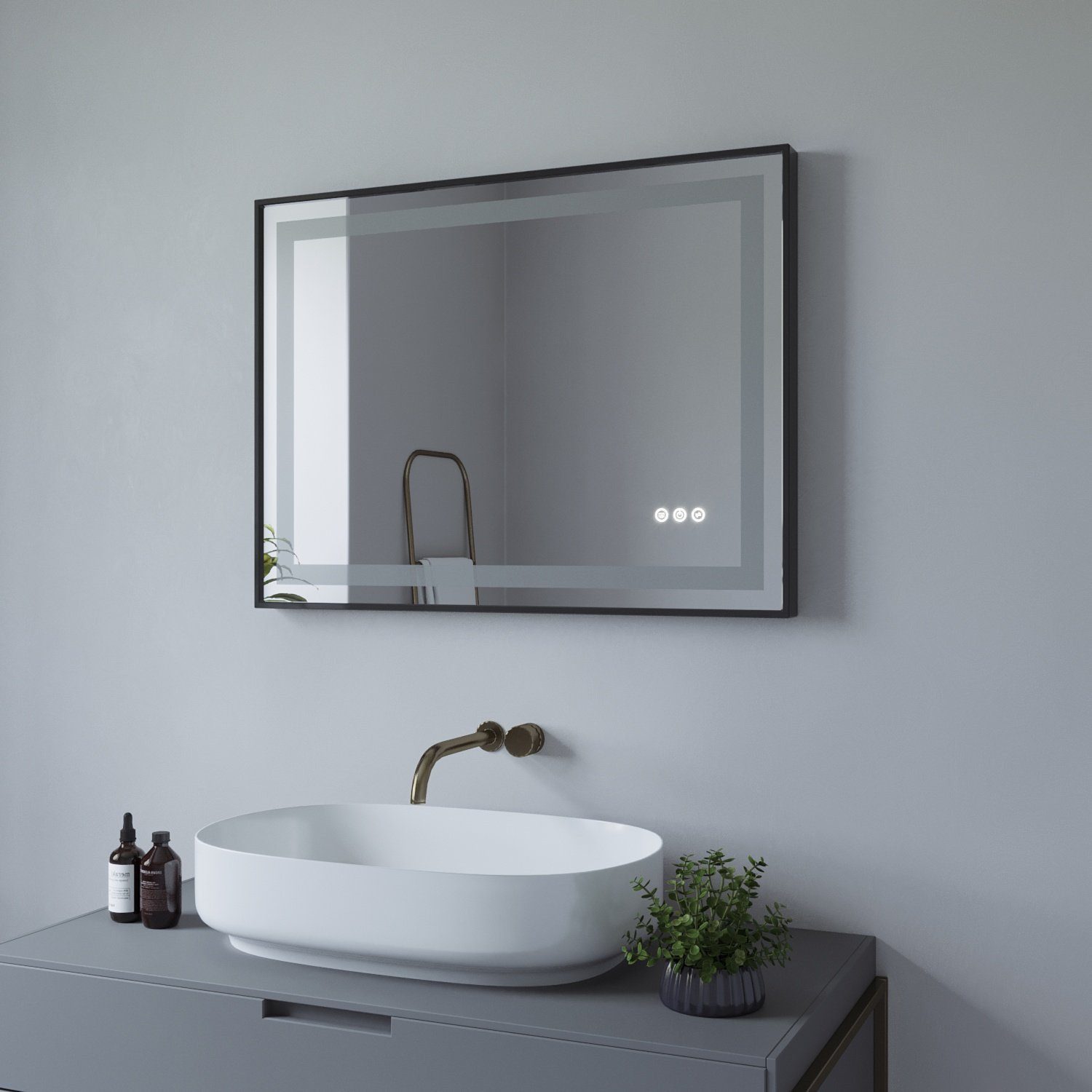 AQUALAVOS Badspiegel Badspiegel mit LED Licht günstig online kaufen