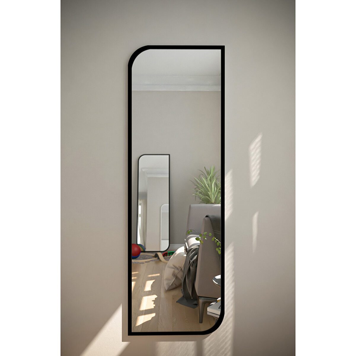 en.casa Spiegel (1-St), Ovaler Ganzkörperspiegel zur Wandmontage 91421439