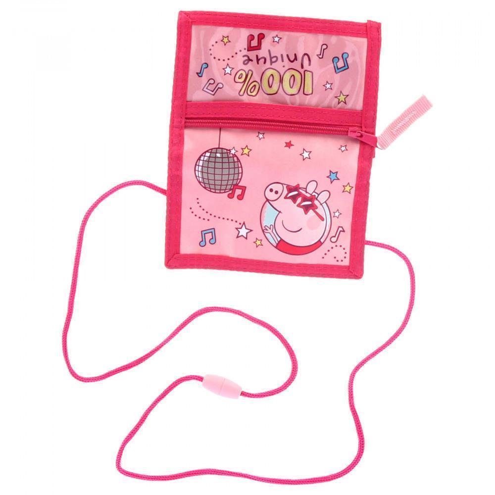 UNDERCOVER Geldbörse Peppa Pig Kinder-Geldbörse - Süße Rosa Geldtasche für kleine Fashionis, Umhänge- Band mit verstellbarer Größe