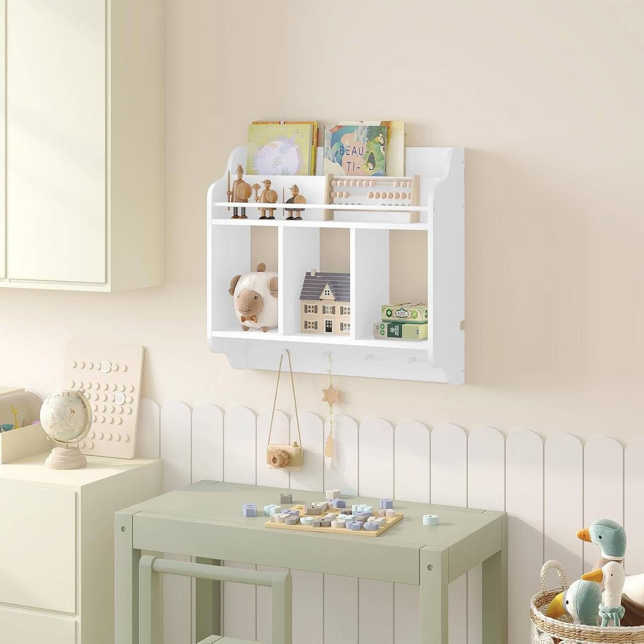 Woltu Kinderregal, 1-tlg., Bücherregal mit 1 Oberfach 3 offenen Fächern 4 H günstig online kaufen