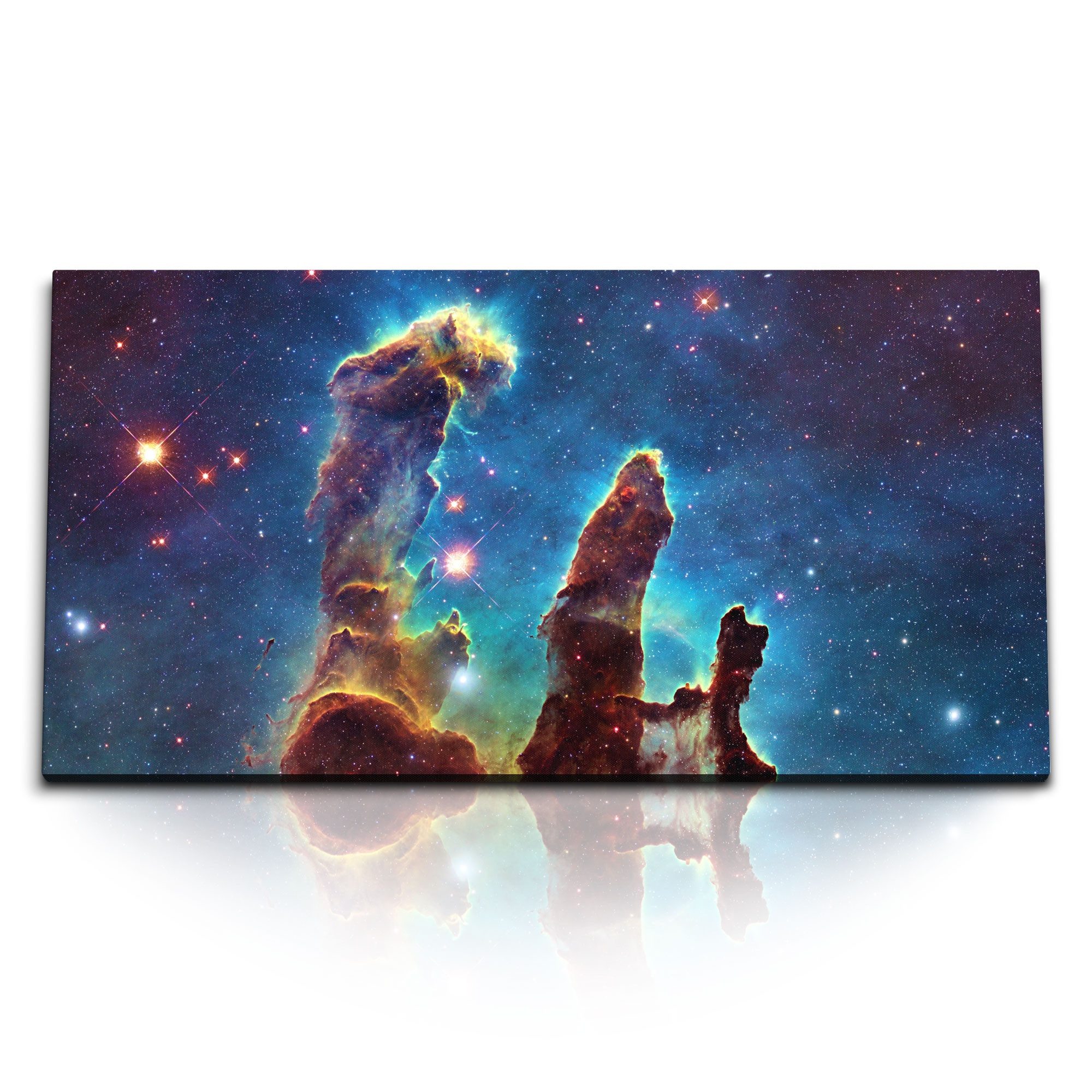 Leinwandbild Kunstdruck Bilder 120x60cm Galaxie Universum Sterne Nebula Sterngeburt