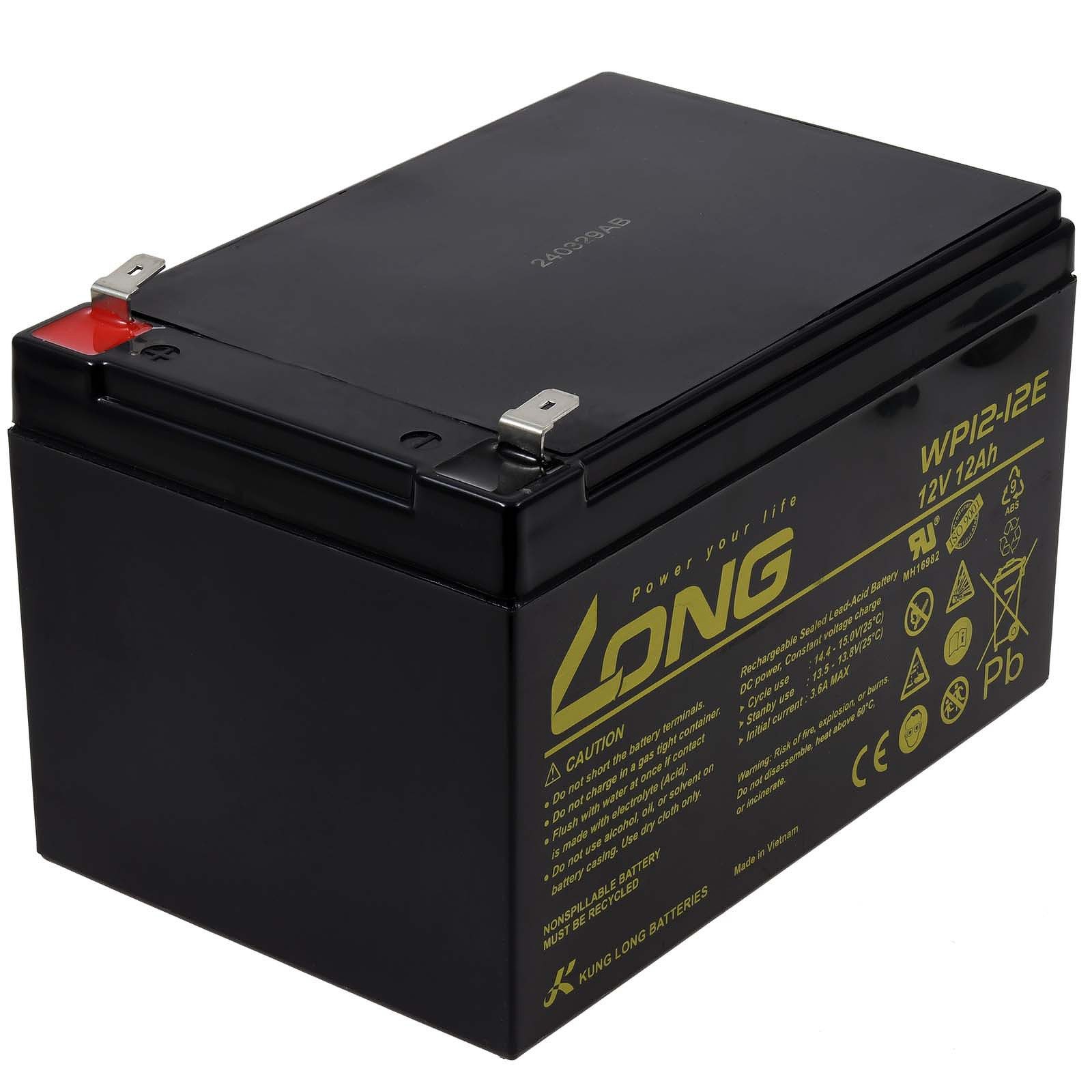 Kung Long Bleiakku WP12-12E Vds mit 6,3mm Faston zyklenfest Bleiakkus 12000 mAh (12 V)