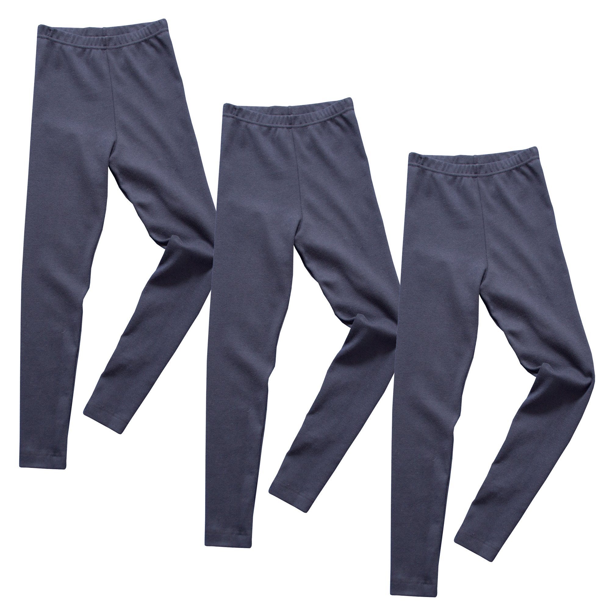 HERMKO Leggings 2720 (Pack, 3er) Kinder Legging, 100 % Bio-Baumwolle, Gummibund, Jungen, Mädchen
