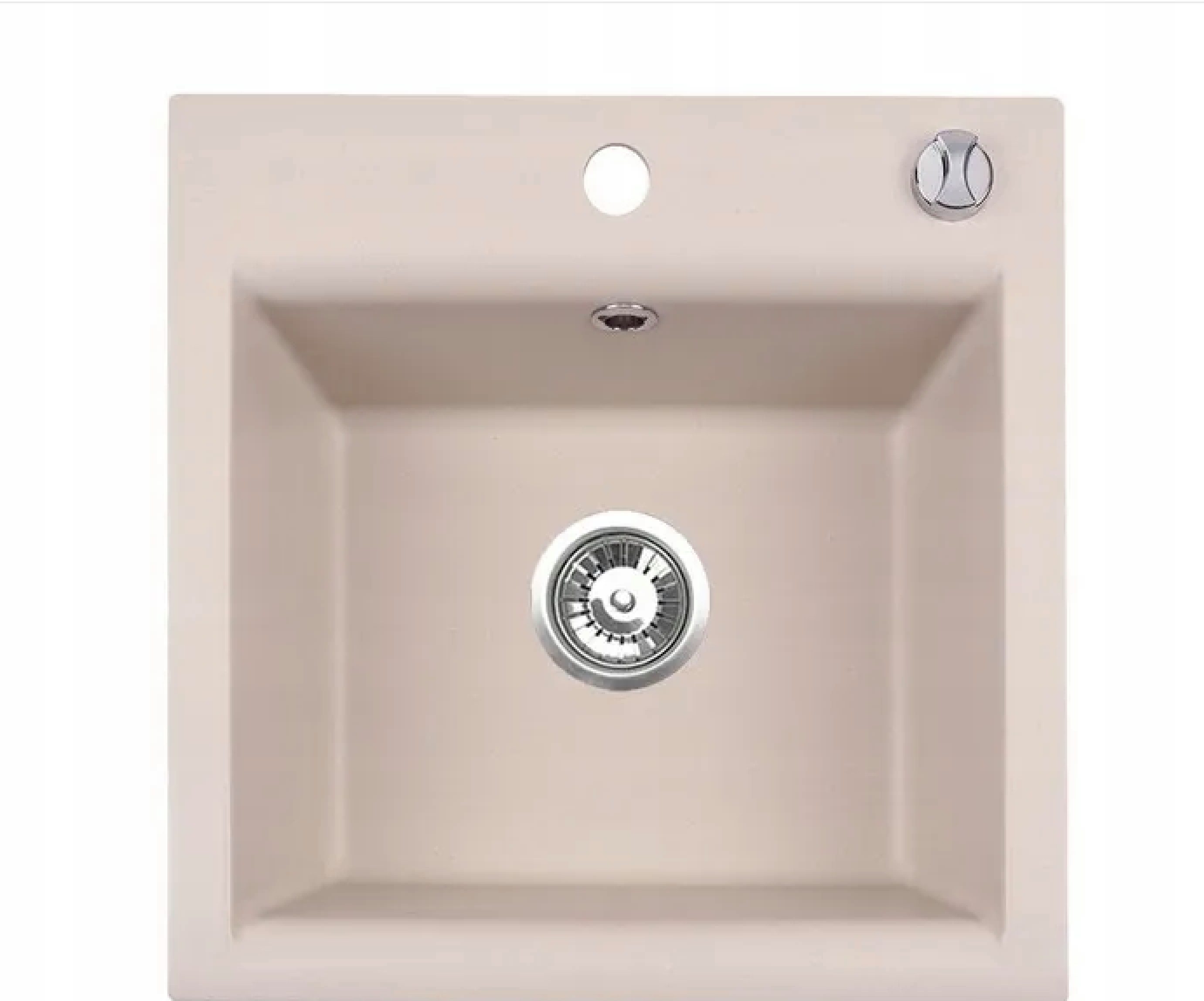 Homeline Granitspüle Granitspüle Spüle Küchenspüle mit Automatsiche Siphon Einbauspüle, Eckig, 44/44 cm, Granitspüle, (2 St., Mit Zubehör)