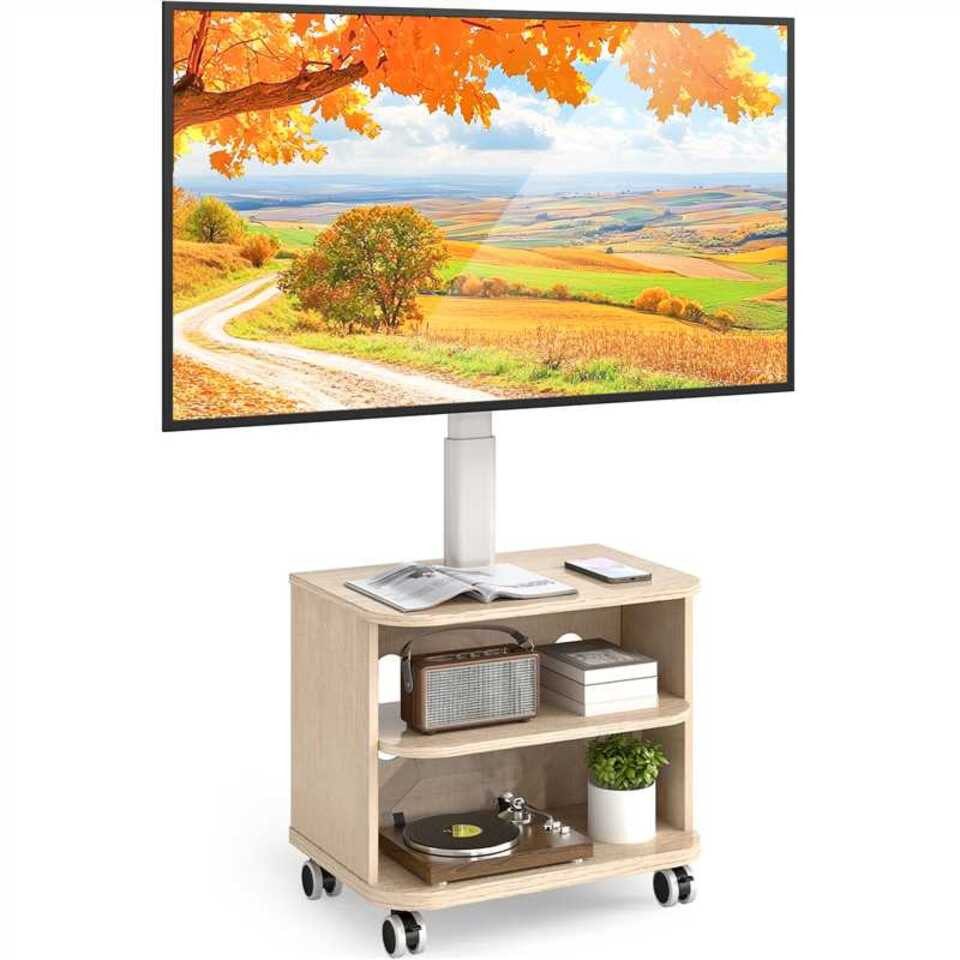 5Rcom TV-Ständer auf Rädern für 32 - 65 Zoll Fernsehermit Halterung bis zu 35 kg, (bis 65 Zoll, 1-tlg., flexibel schwenkbar & höhenverstellbar, VESA 400x400mm)