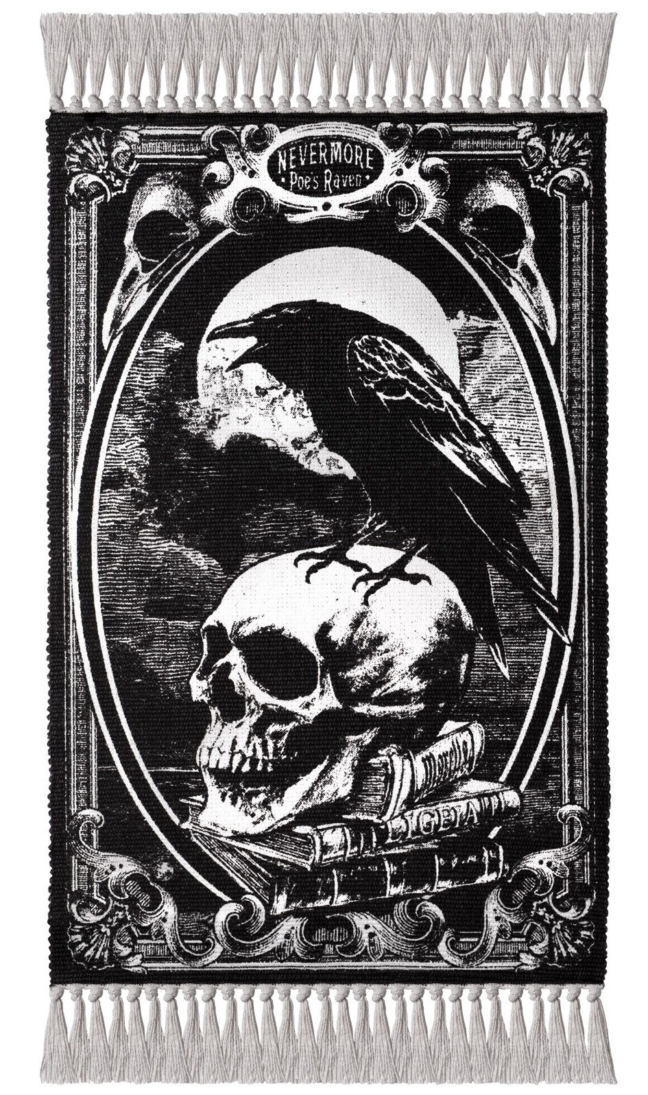 Figuren Shop GmbH Teppich Teppich Totenkopf - Poes Rabe - „Poes Raven – Nev günstig online kaufen