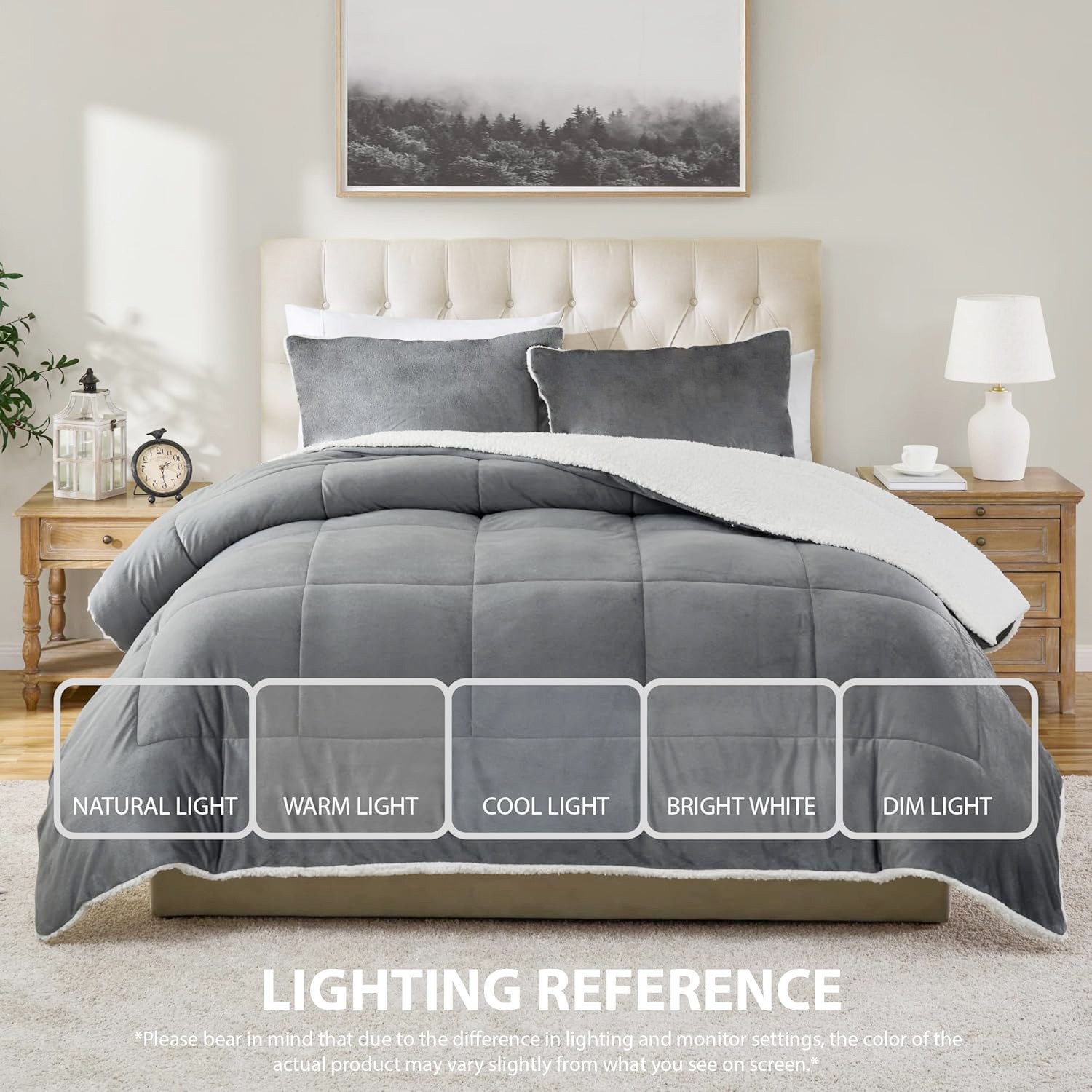 Wohndecke Sherpa Fleecedecke,Bettdecke 135x200cm,200x200cm Steppdecke, ibettertec, Weich, Warm, Flauschig Bettdecken-Set mit kissenbezug 80x80 cm