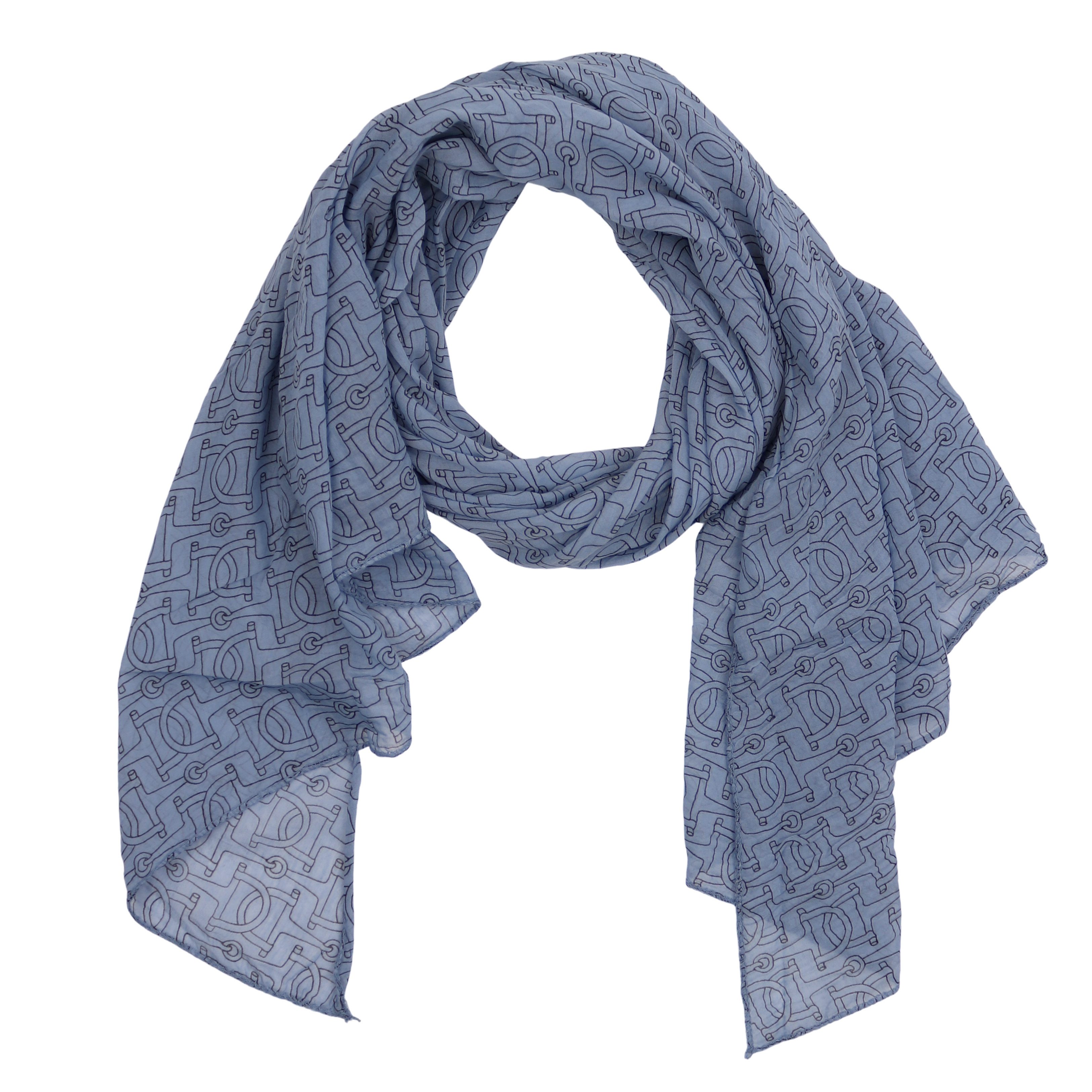 Modeschal Asymmetrischer Schal, Made in Italy 20% Seide 80% Baumwolle