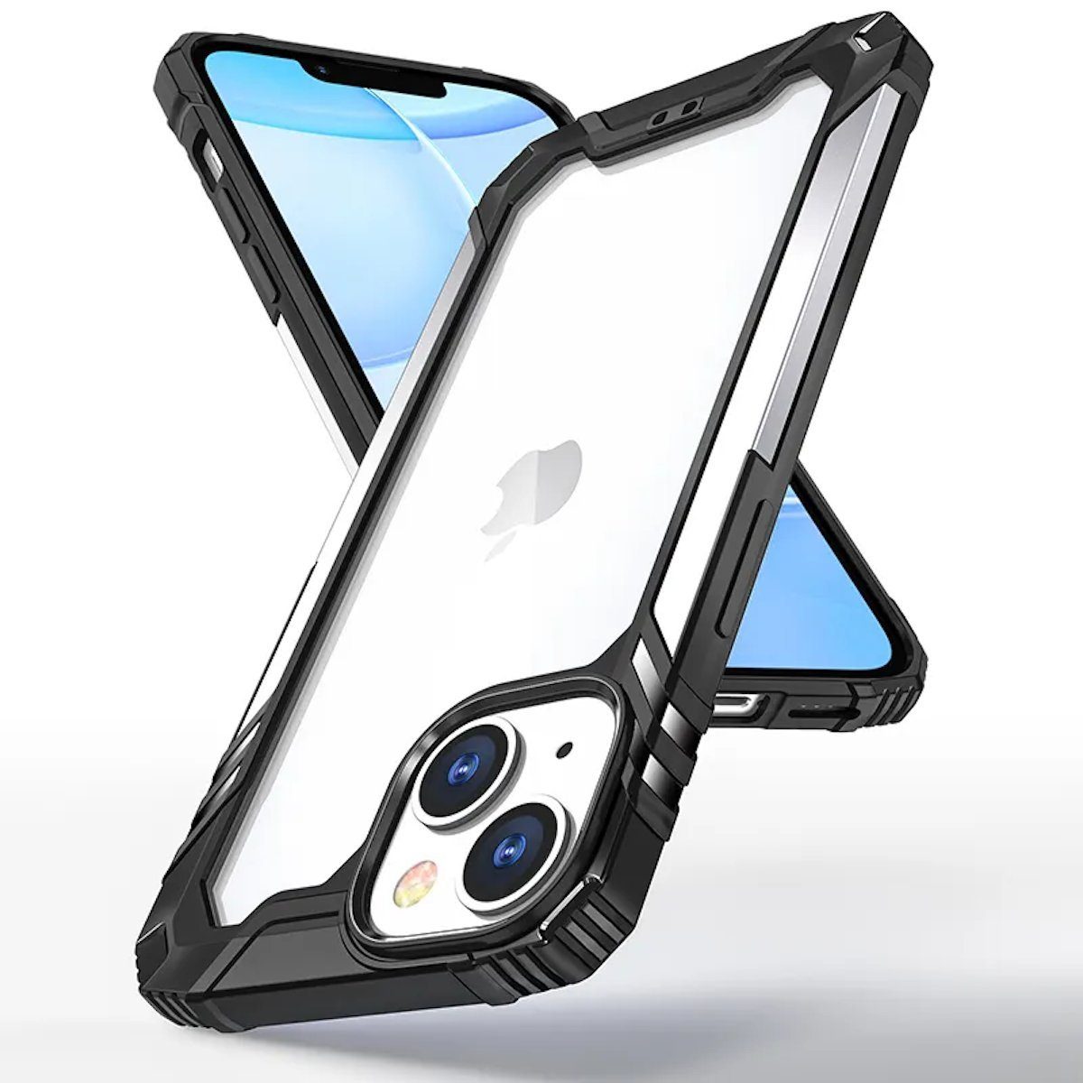 Wigento Smartphone-Hülle Apple iPhone 14 Electroplating TPU Ersatz Hülle Tasche Schutz Silber