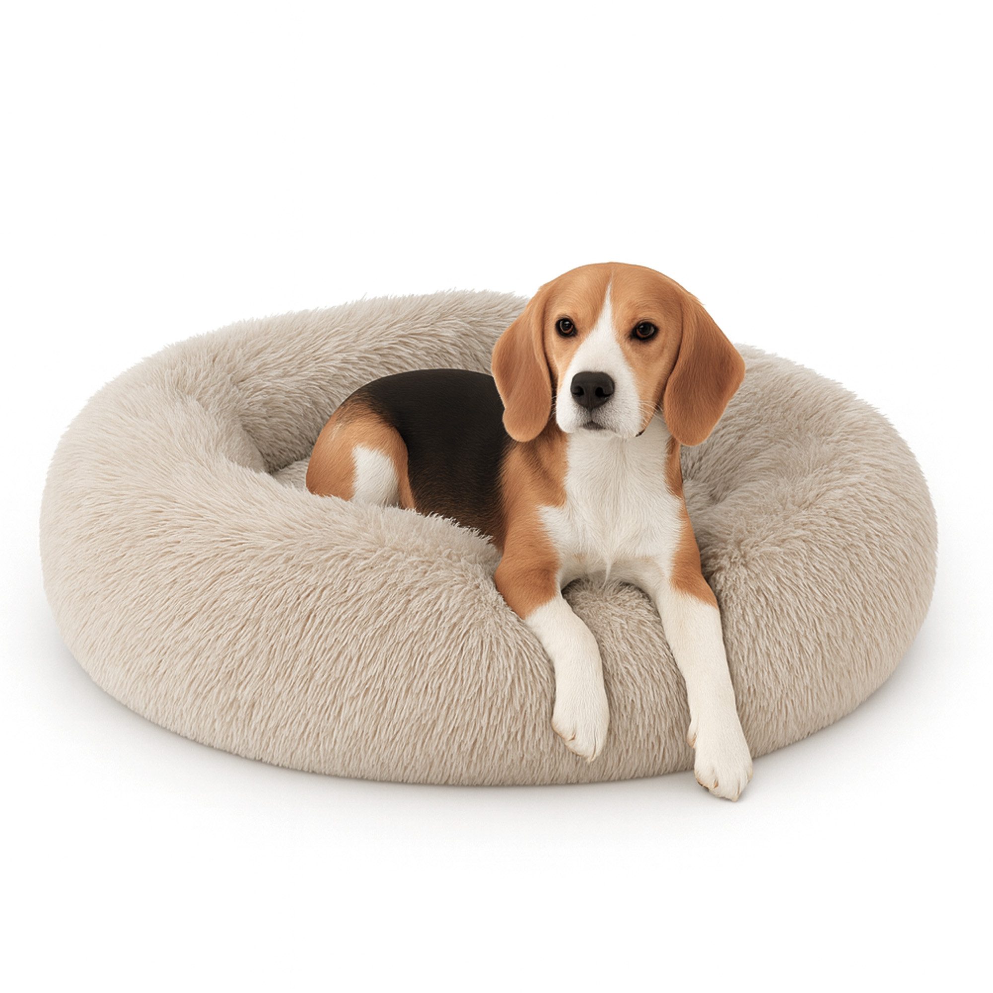 Bestlivings Tierbett Haustierbett Fluffy, Polyester, Hundekissen rund flauschig, rutschfest - Hundebett Katzenbett