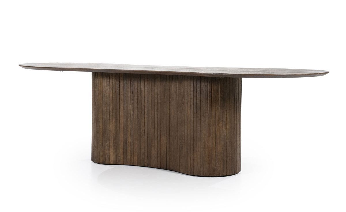 Maison ESTO Esstisch oval organische Form Mango massiv Holz Esszimmertisch, günstig online kaufen