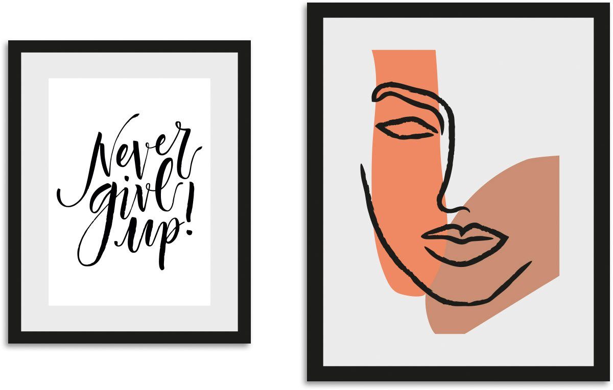queence Bild Dreamer, Abstrakt, Figuren, Gesicht, Kunst, Motivationsbilder, Sprüche & Texte (2 St), gerahmt