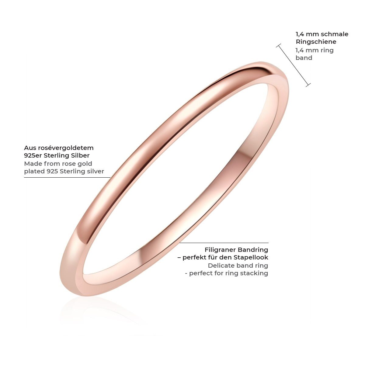 Glanzstücke München Silberring roségold, aus Sterling Silber günstig online kaufen