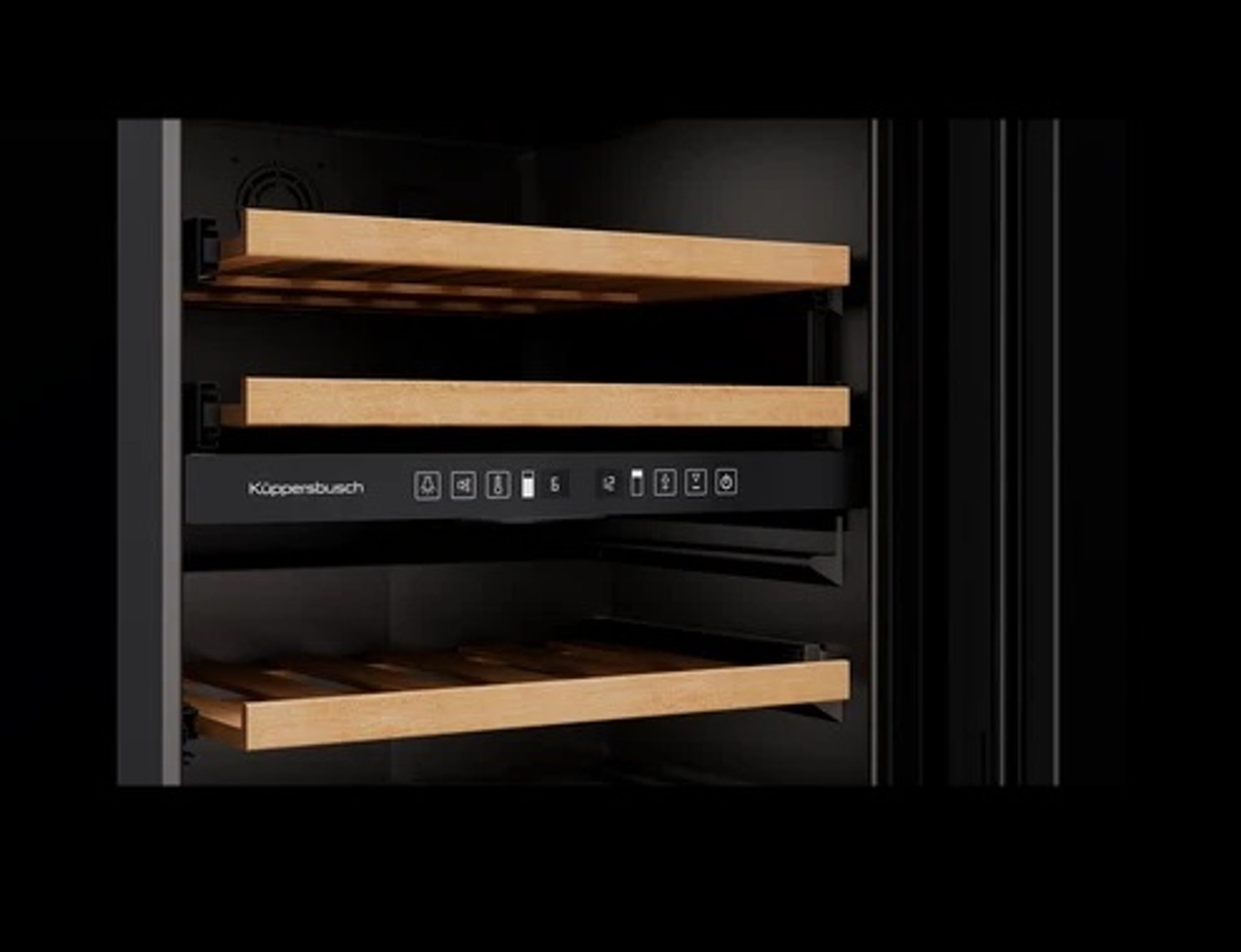 Küppersbusch Einbauweinkühlschrank FWK6862.0S, für 30 Standardflaschen á 0,75l,Holzauszüge, LED Innenbeleuchtung, Elektronische Temperaturanzeige