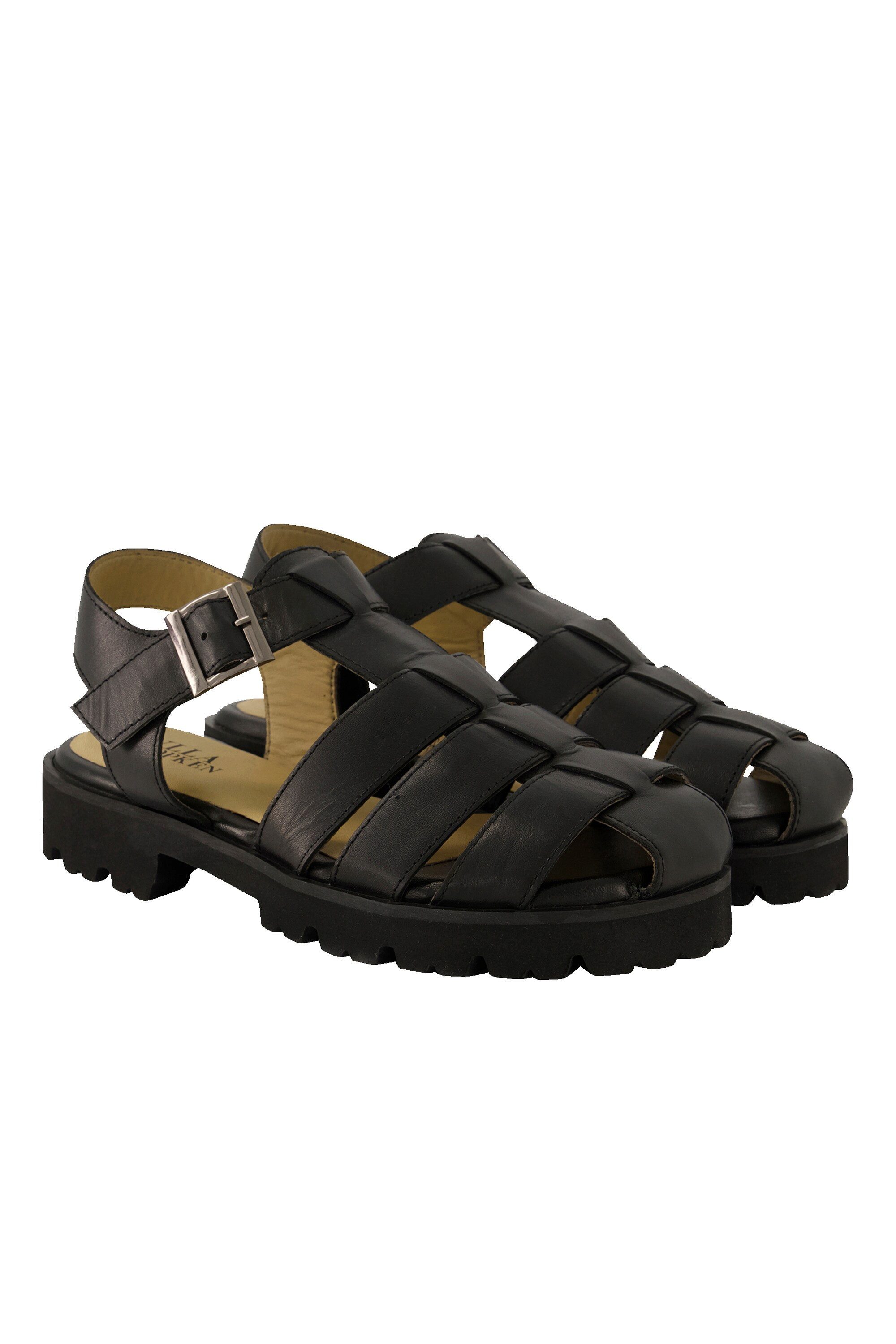 Ulla Popken Leder-Sandaletten Flechtoptik Weite H Sandalette
