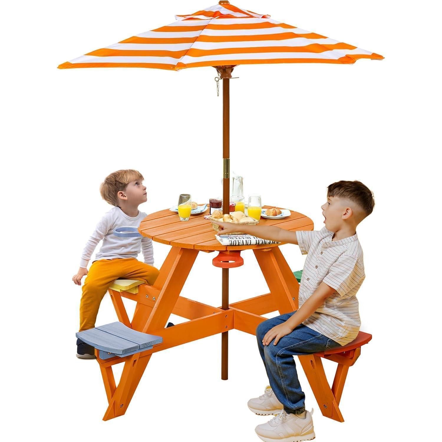 LuxusKollektion Garten-Kindersitzgruppe Kindersitzgruppe Holz Orange