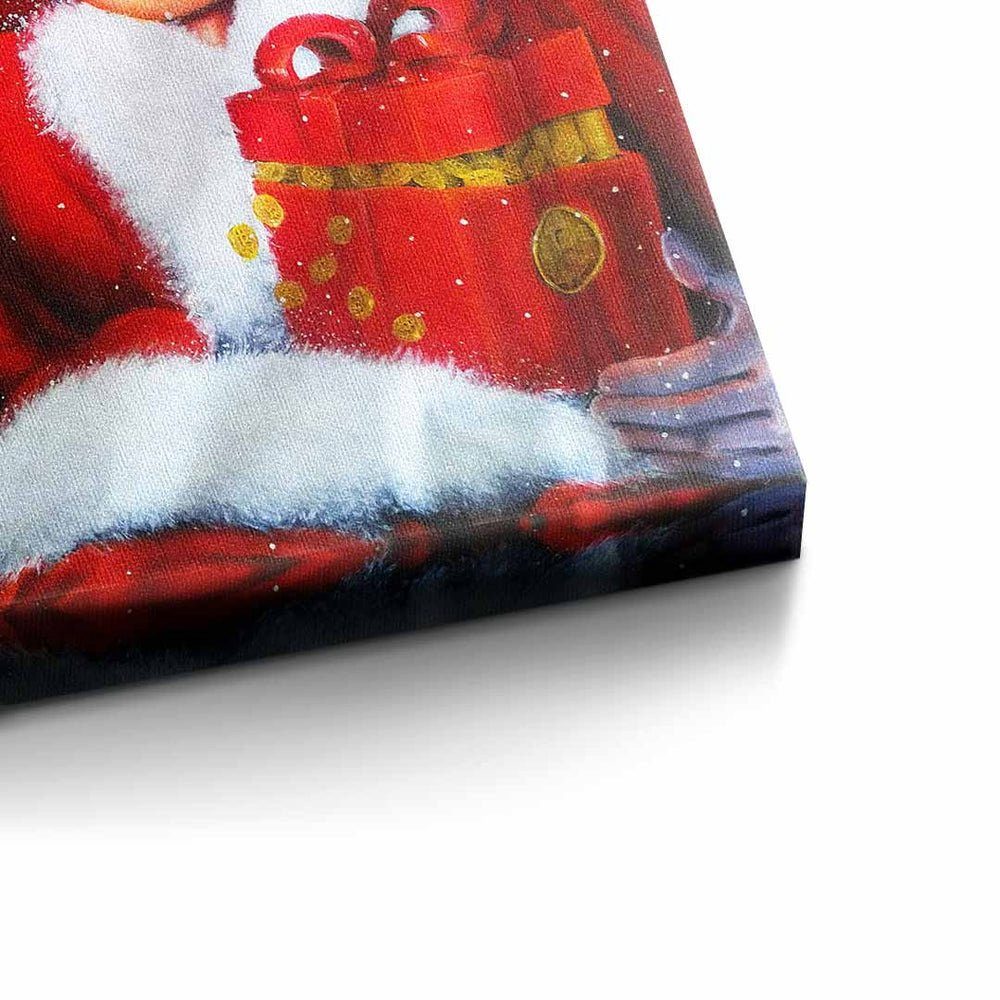 DOTCOMCANVAS® Leinwandbild, Motivationsbild - designed Christmas Premium Rich by - Rahmen Pamelyi schwarzer