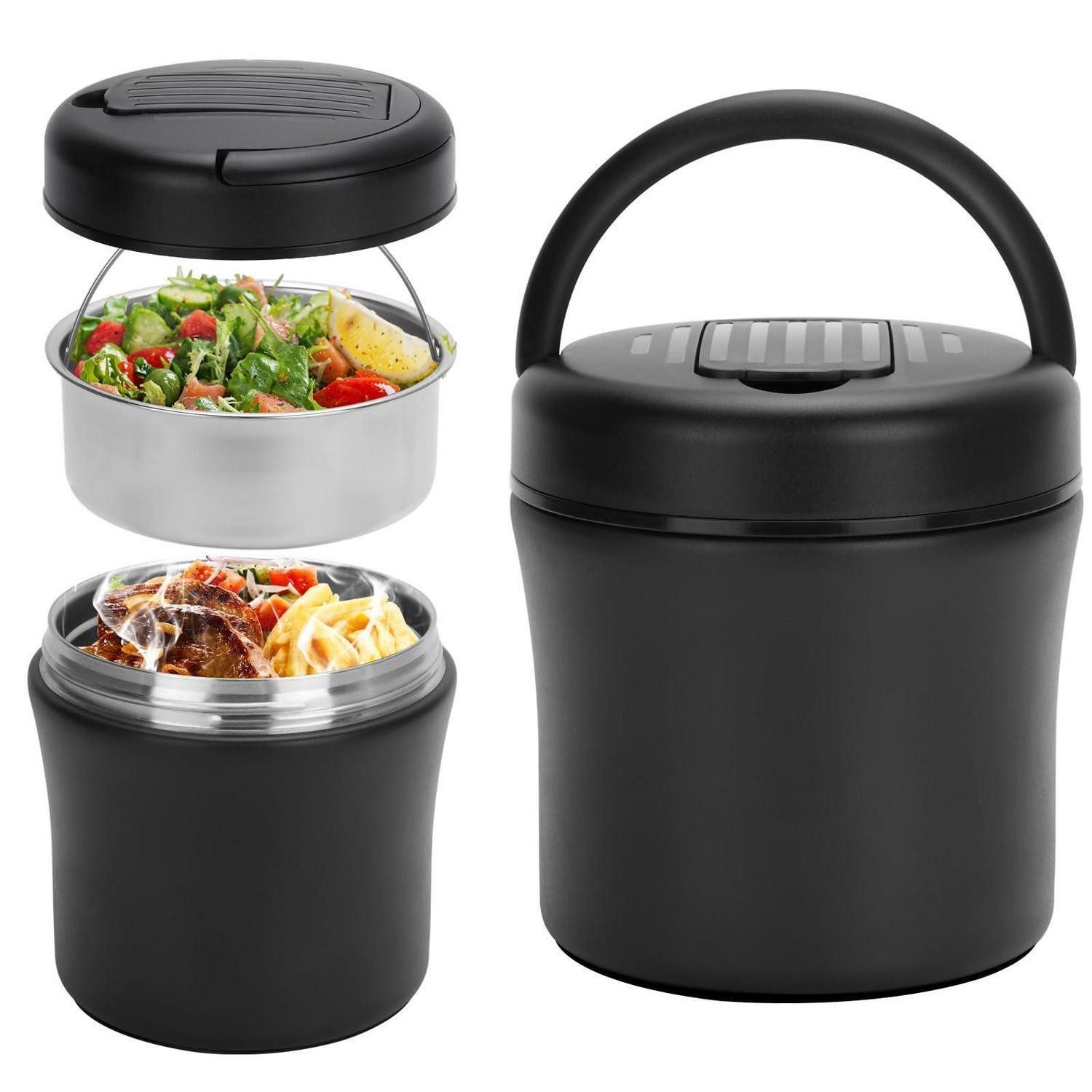 LuxusKollektion Thermobehälter Thermobehälter 1.2L Edelstahl mit Löffel, Metall