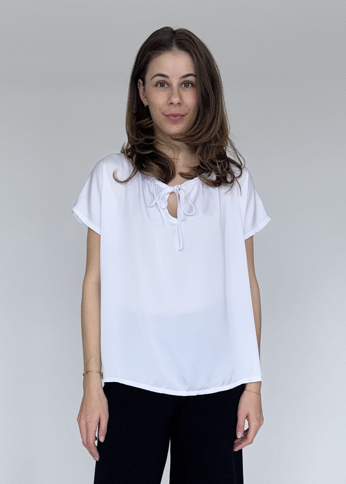 Zuckerwatte Satinbluse mit V-Ausschnitt, SILK TOUCH günstig online kaufen