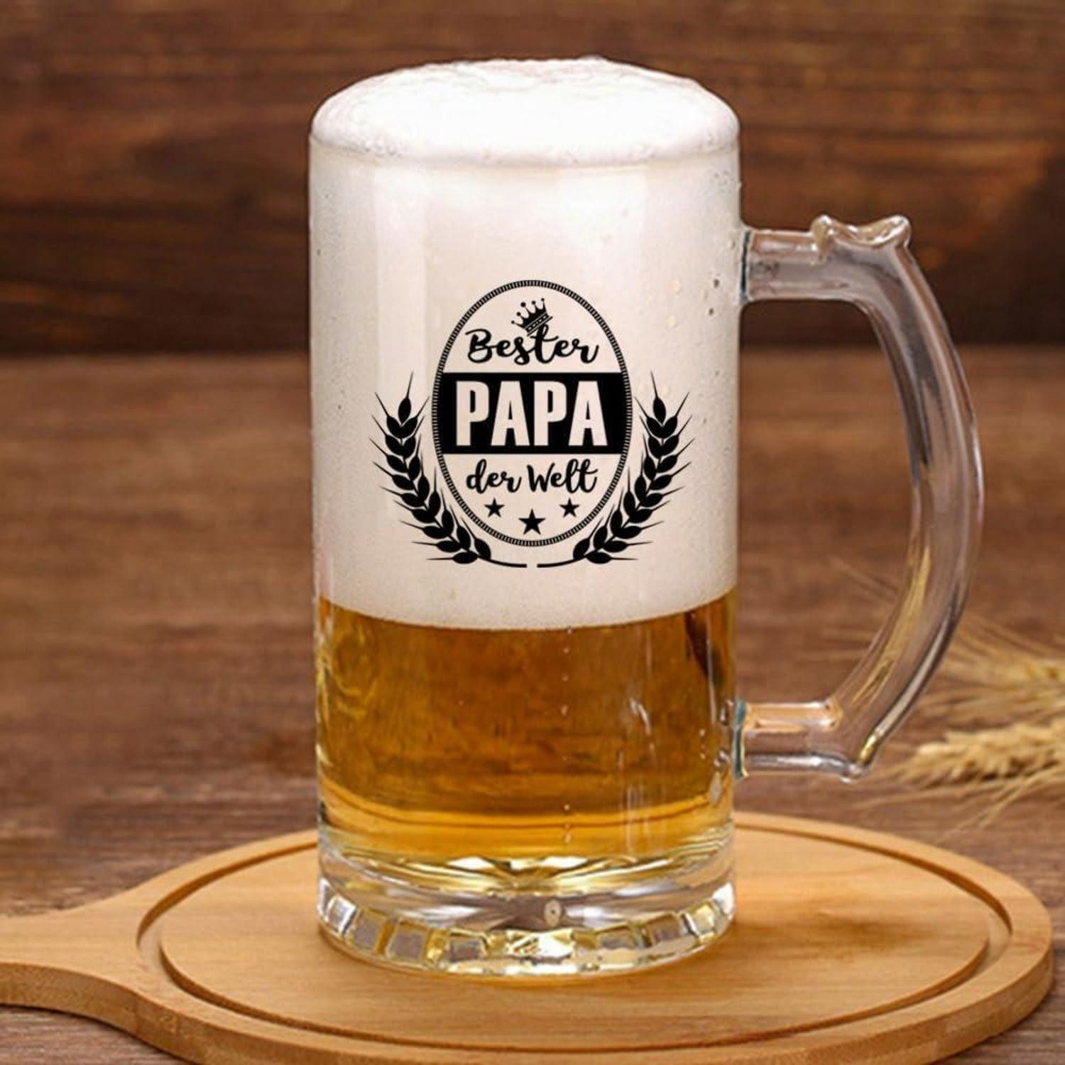 LuxusKollektion Bierglas Bierkrug Bierglas 0,5 Liter, Geschenkbox, Vatertag Weihnachten, Glas