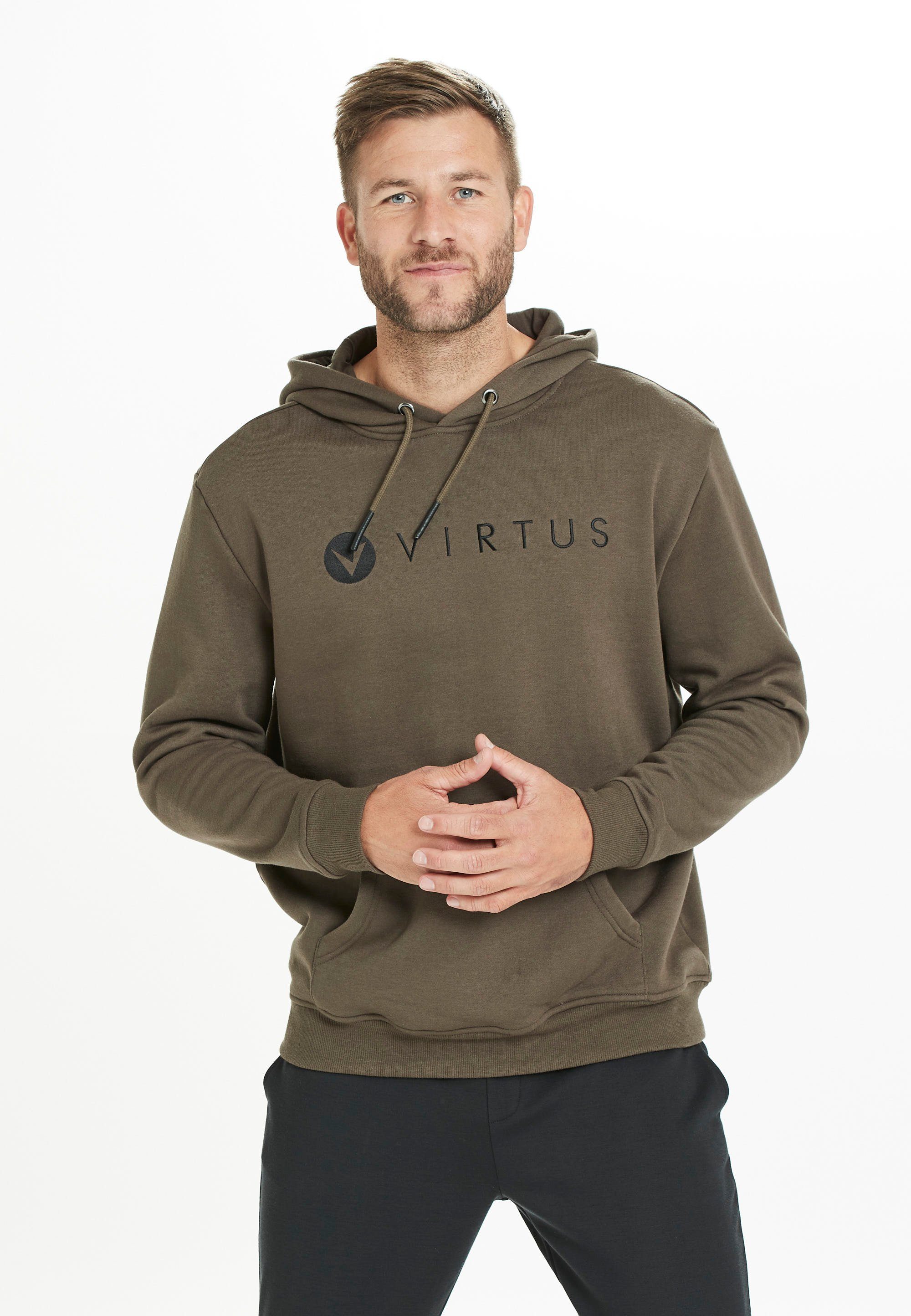 Virtus Kapuzensweatshirt Matis V2 mit coolem Markenprint dunkelgrün-schwarz