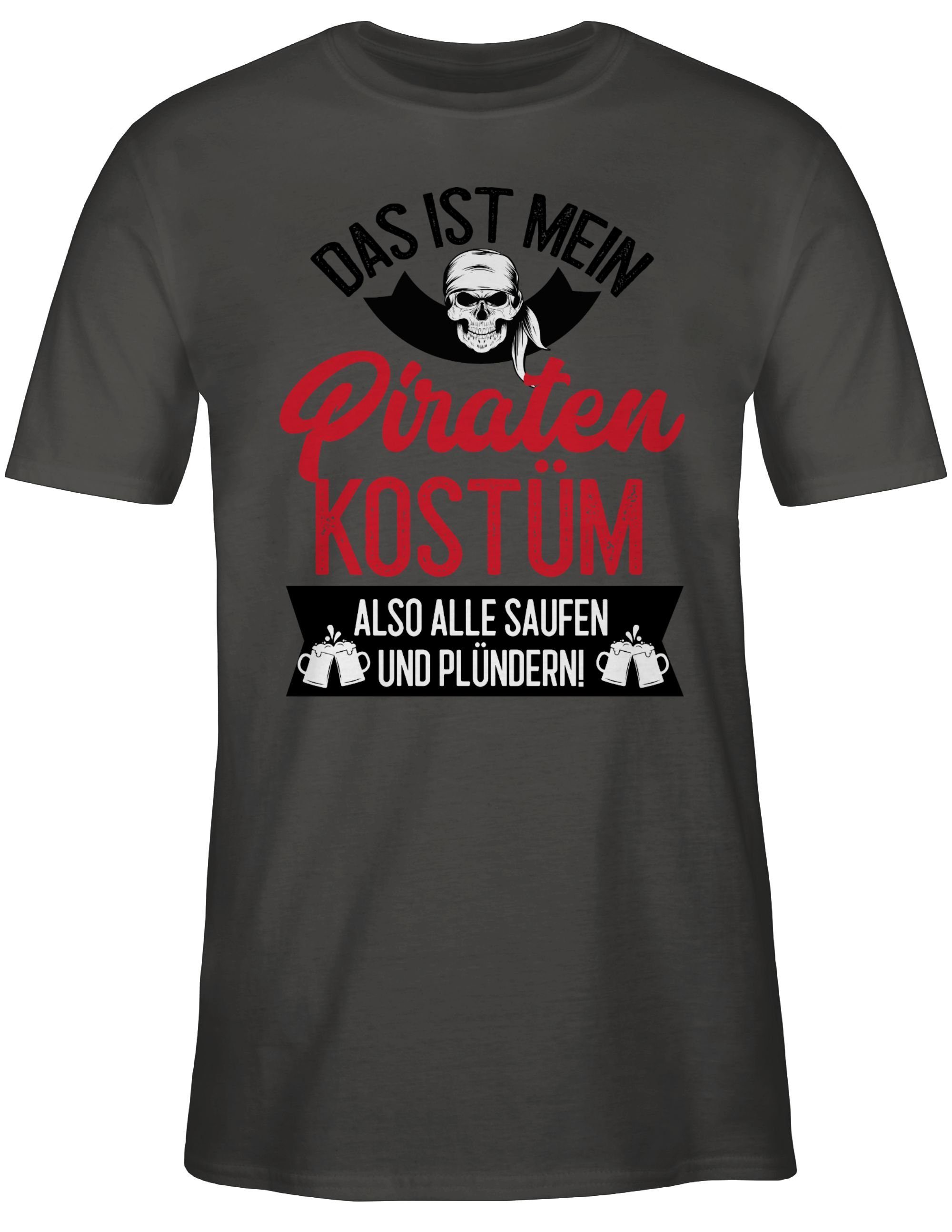 Karneval Shirtracer ist schwarz/rot Dunkelgrau Das T-Shirt Piraten 1 - Outfit mein Kostüm