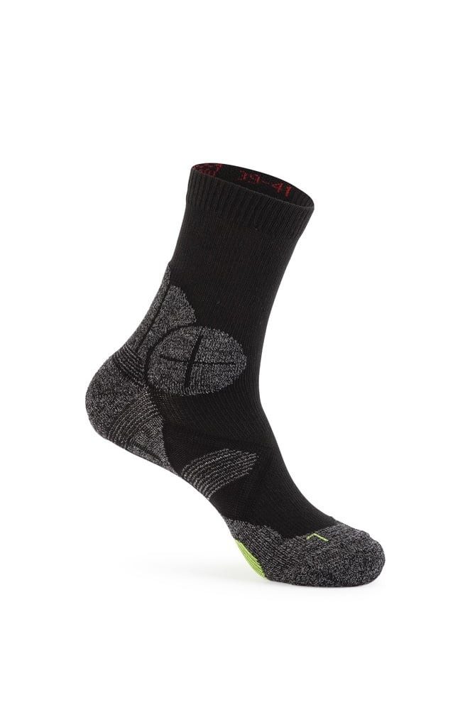 Hanwag Wandersocken Crew Hike Sock (feuchtigkeitstransport, leicht) asphaltgrau/grün