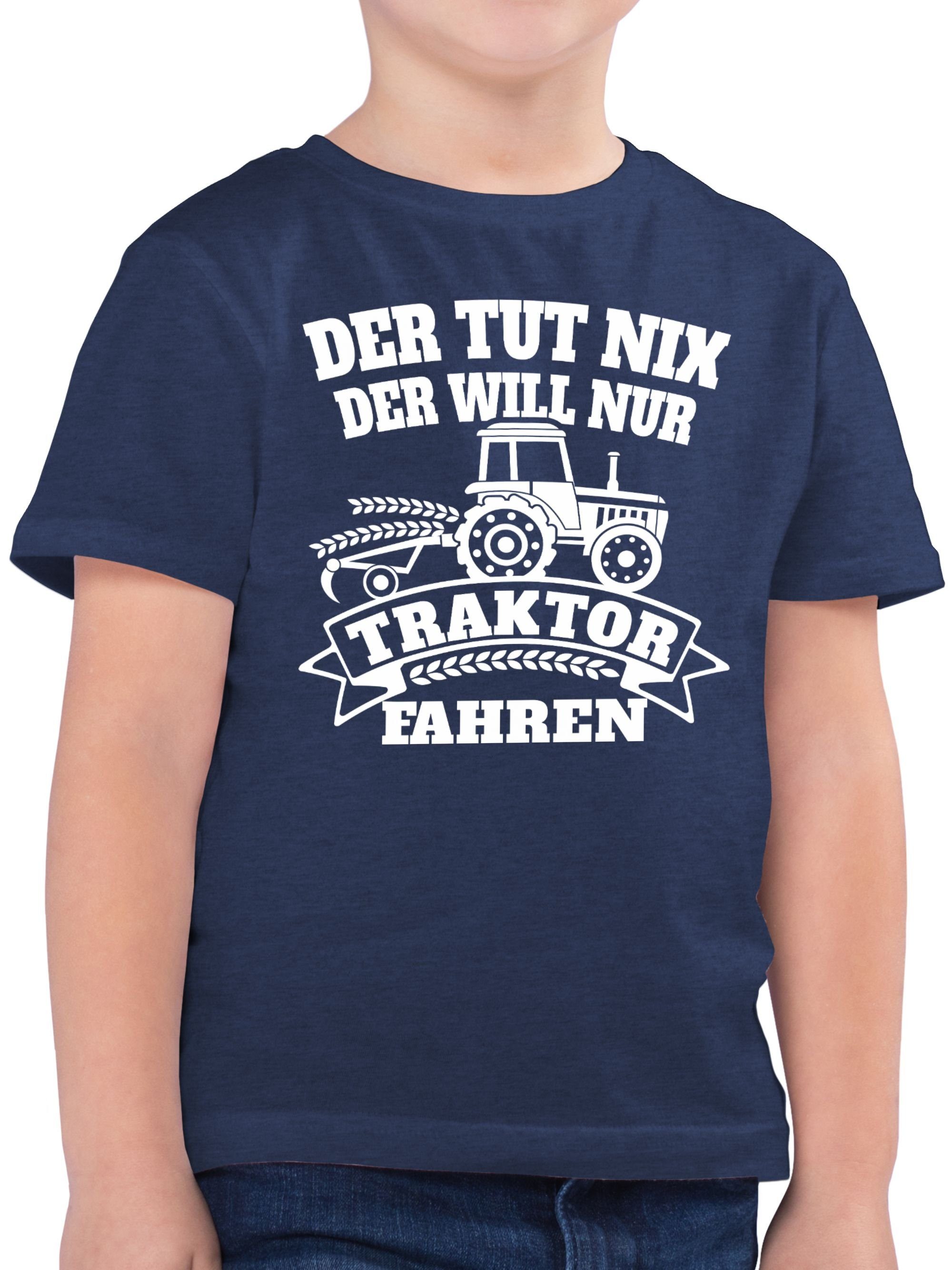 T-Shirt Meliert Der der 2 Traktor Shirtracer tut Traktor will nix nur Dunkelblau fahren