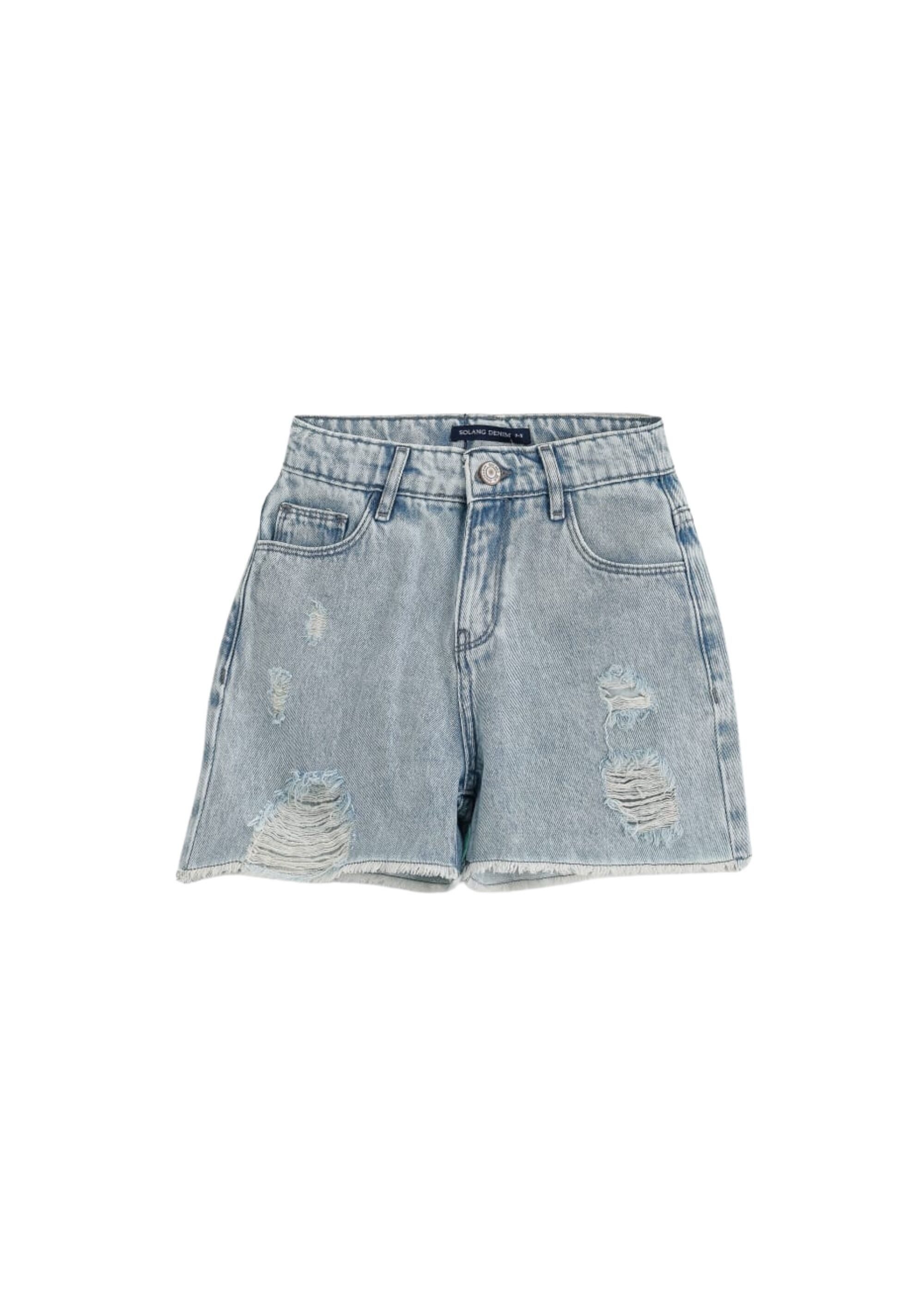 Solang Jeansshorts mit ausgefransten Beinabschlüssen