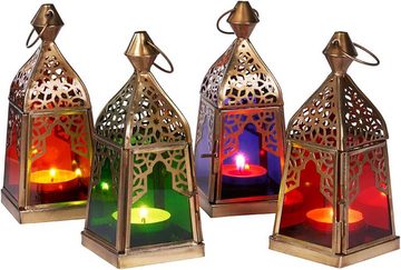 Marrakesch Orient & Mediterran Interior Windlicht Windlichter Deko Set Orient 7, Geschenkset mit Tablett, Handarbeit