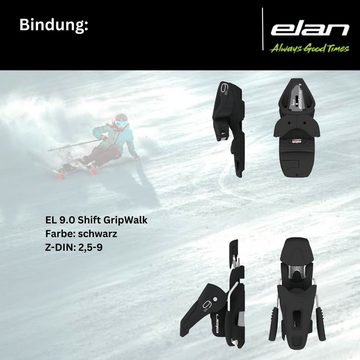 elan Ski, Damenski Ski Elan Snow / White Parabolic Rocker + Bindung EL9.0