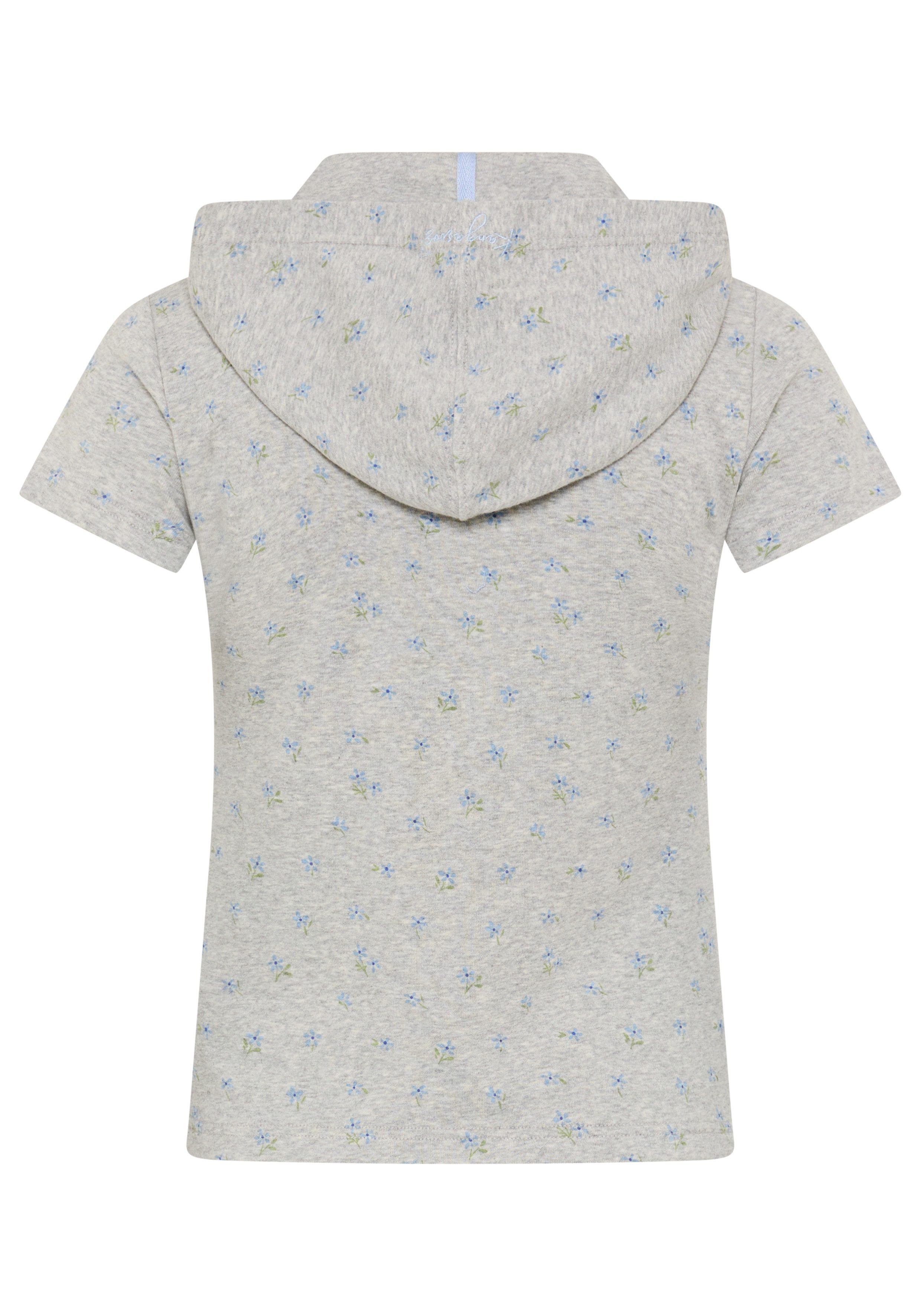 KangaROOS Kapuzenshirt figurbetonte Passform, Kurzarm, mit Kapuze, Rippware