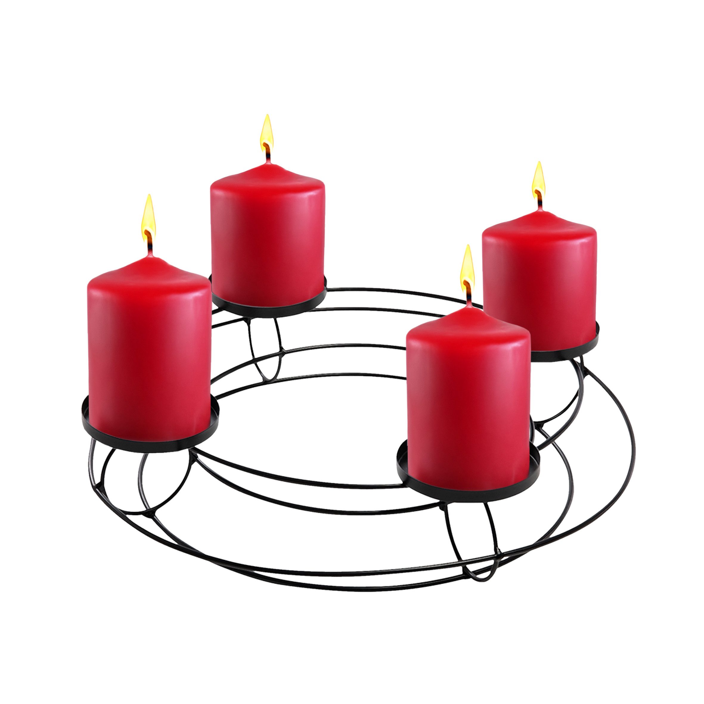 Spetebo Adventskranz aus Metall in schwarz für 4 Stumpenkerzen Ø 30 cm, geformt wie eine Schale - Ideal zum Dekorieren