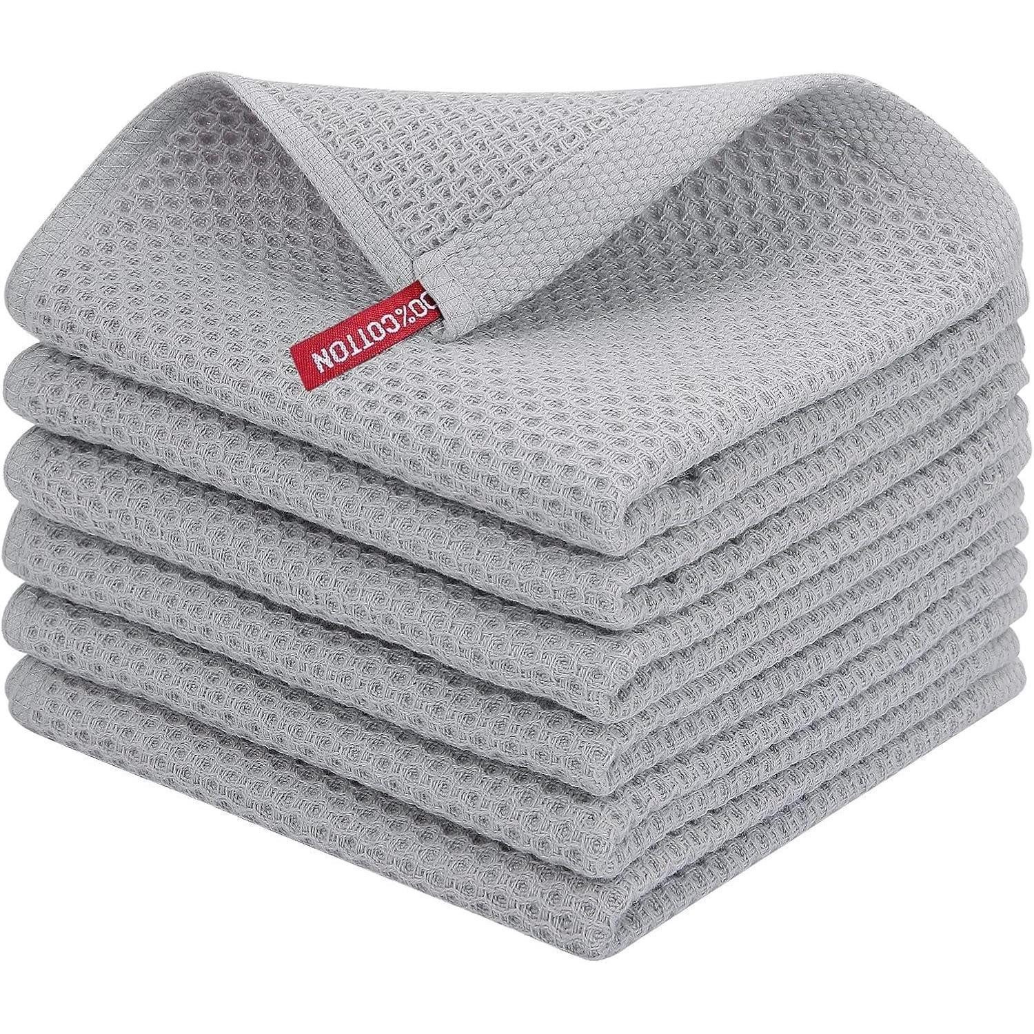 LuxusKollektion Spültuch Putzlappen Baumwolle 6er Set Hellgrau 33x33cm, (6-tlg)