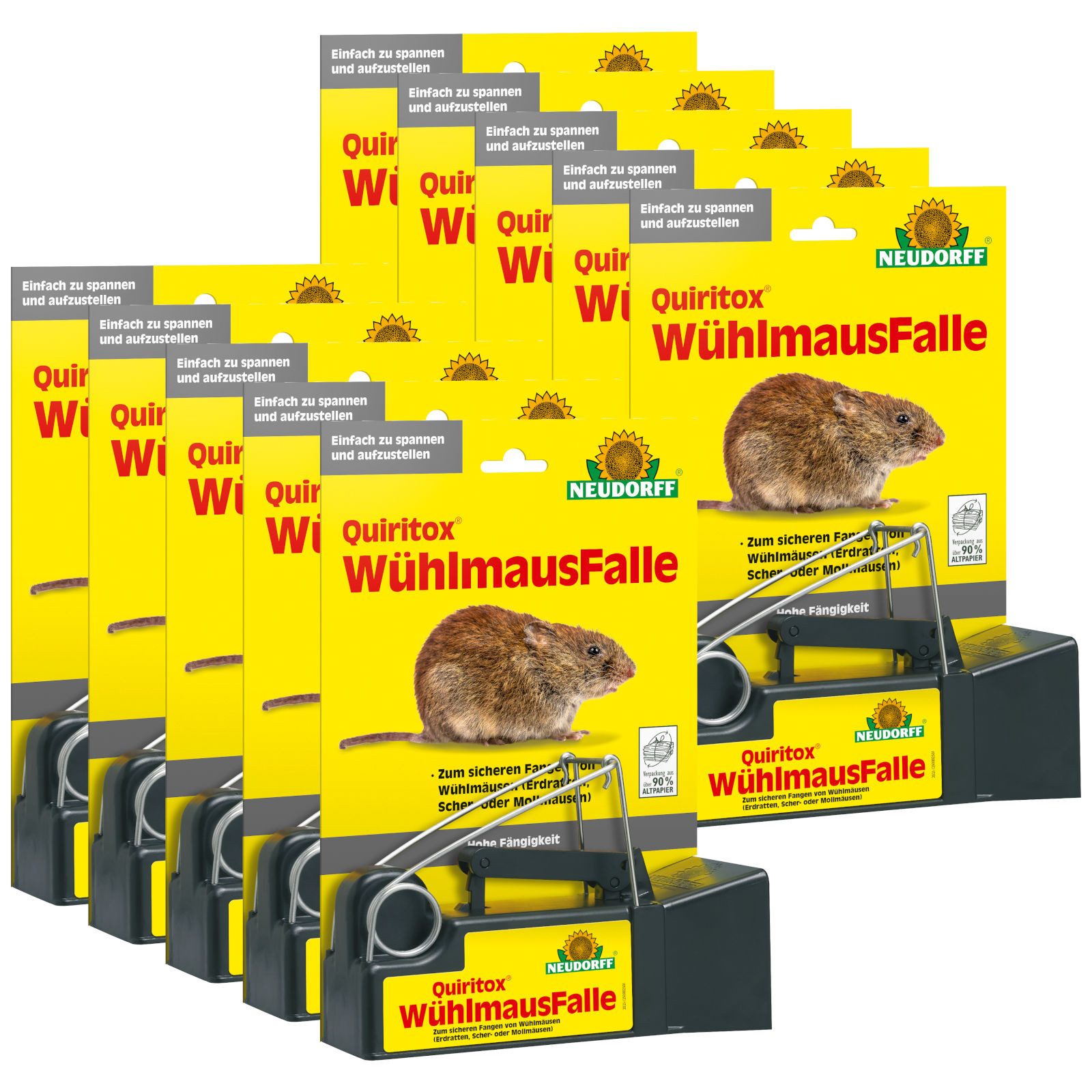 Neudorff Schlagfalle Quiritox WühlmausFalle - 10 Stück