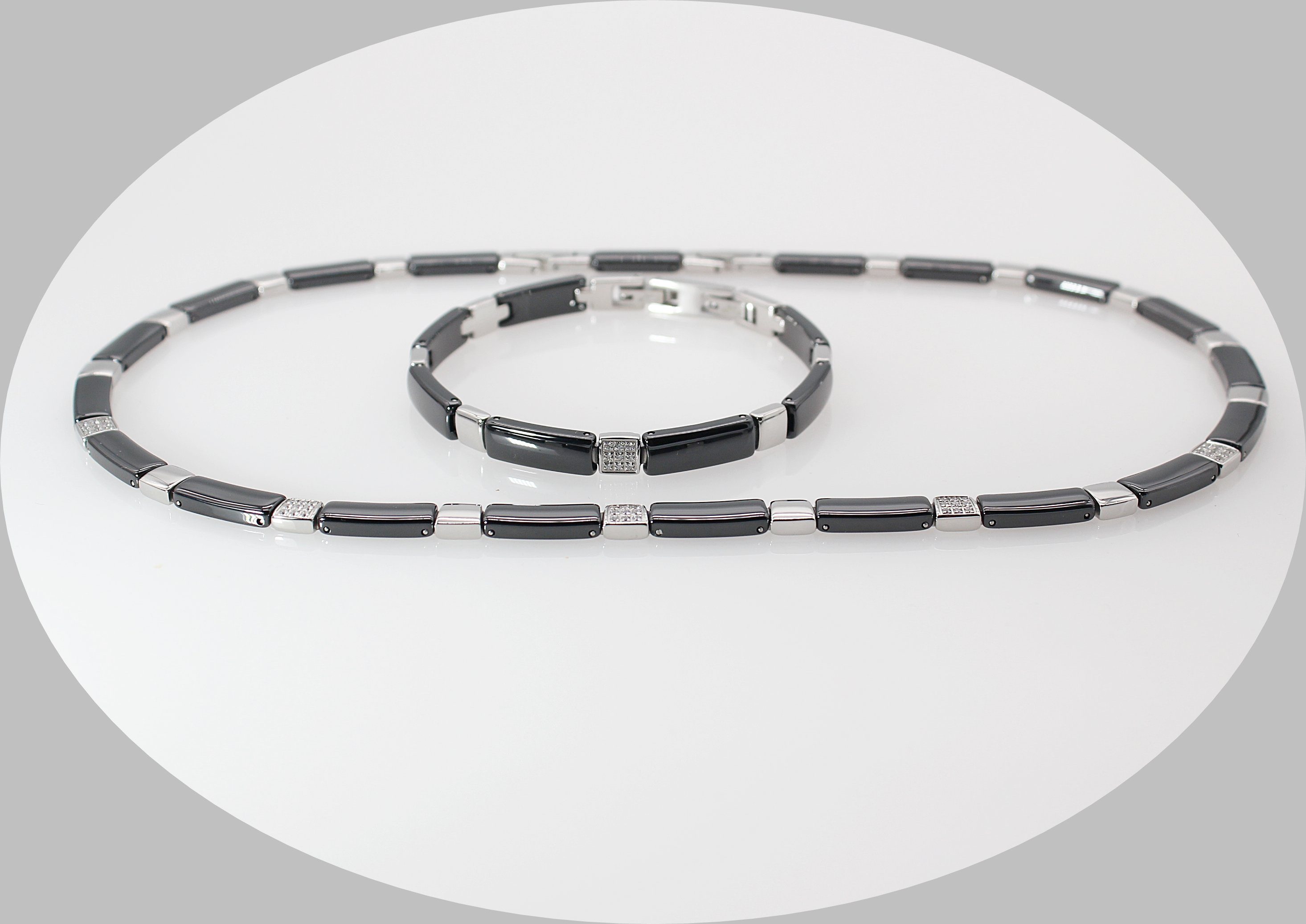 ELLAWIL Collier-Set Collier und Armband aus Keramik und Edelstahl Schwarz, günstig online kaufen