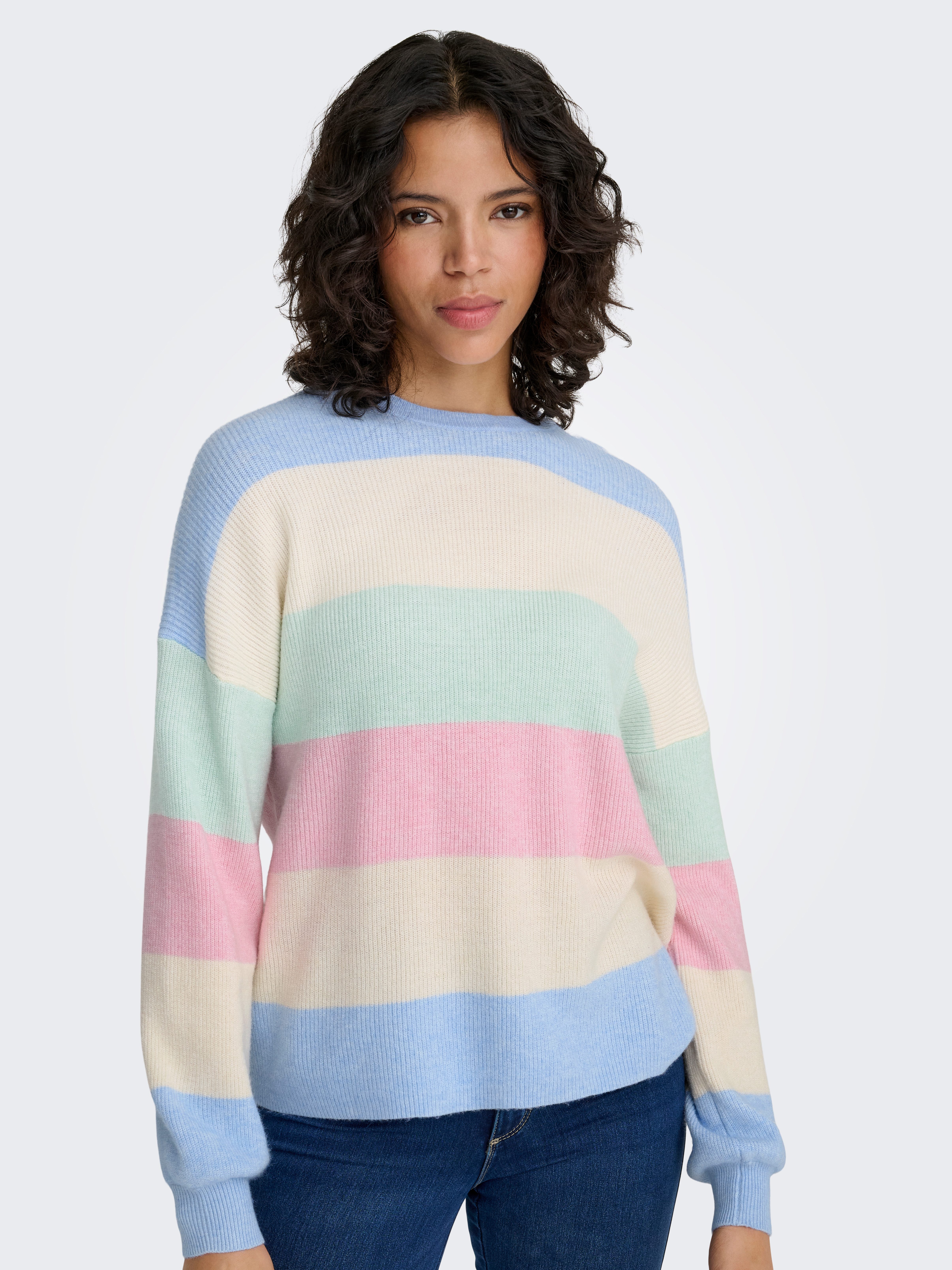 ONLY Strickpullover ONLATIA L/S STRIPE PULLOVER KNT NOOS Viskosemischung, regular fit