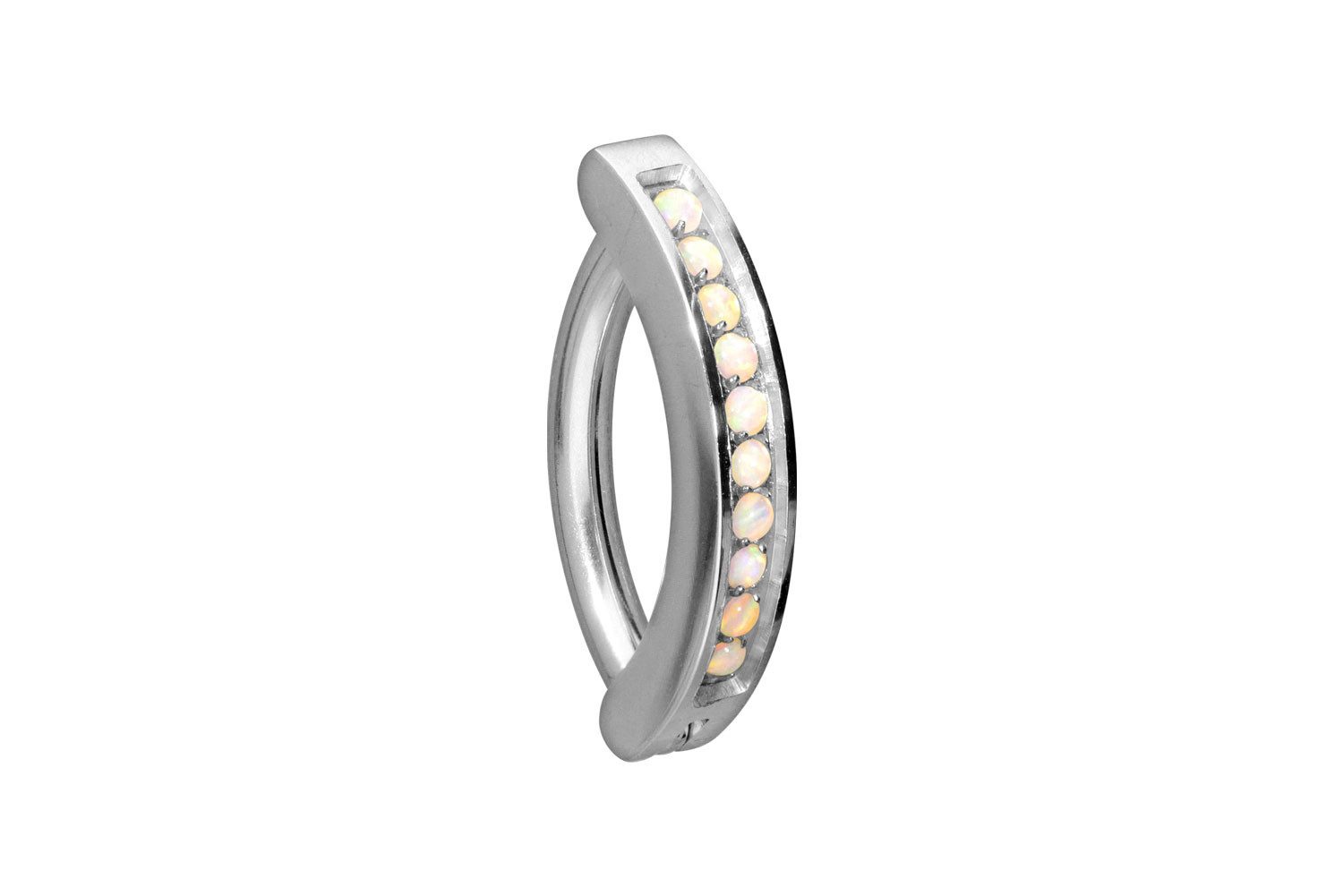 PIERCINGLINE Bauchnabelpiercing Titan Bauchnabelclicker BOGEN + SYNTHETISCHE OPALE (Clicker, 1-tlg)