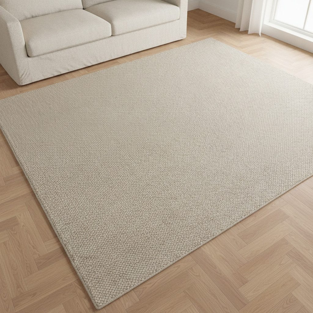 TaCa Home Wollteppich Handgewebter Flachgewebe Woll-Teppich beidseitig verwendbar, rechteckig, Höhe: 5 mm, Wohnzimmer Schlafzimmer Esszimmer, natur - 80 x 150 cm