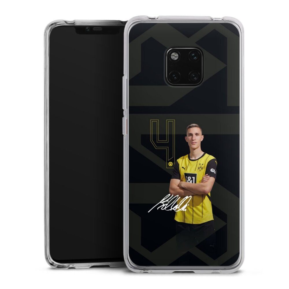 DeinDesign Handyhülle Borussia Dortmund Nico Schlotterbeck Offizielles Lizenzprodukt, Huawei Mate 20 Pro Silikon Hülle Bumper Case Handy Schutzhülle