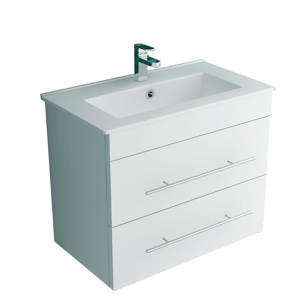 Alpenberger Waschbecken »Handwaschbecken mit Unterschrank« (Komplett-Set,  2-St., Waschtisch mit Keramikbecken), Lotuseffekt, Soft-Close