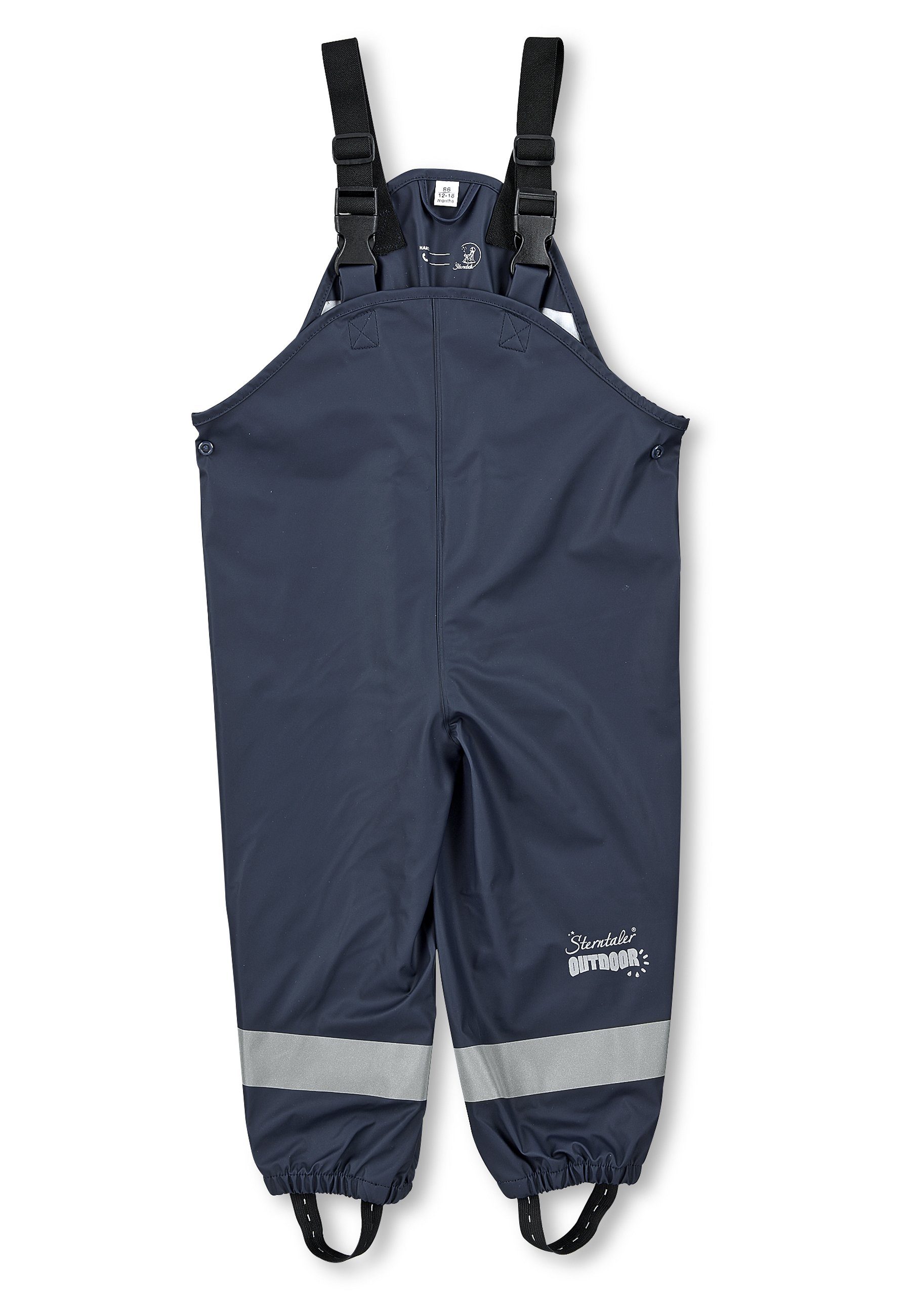 Hosenträger Regenhose mit marine Motiven) ungefüttert Druckknöpfen, mit Reflektoren, Matschhosenträger Regenträgerhose Kinder mit Sterntaler® Regenhose verstellbar süßen (1-tlg., Regenträgerhose