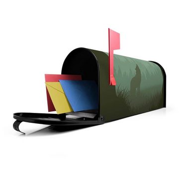 banjado Amerikanischer Briefkasten Mailbox Heulender Wolf (Amerikanischer Briefkasten, original aus Mississippi USA), 22 x 17 x 51 cm
