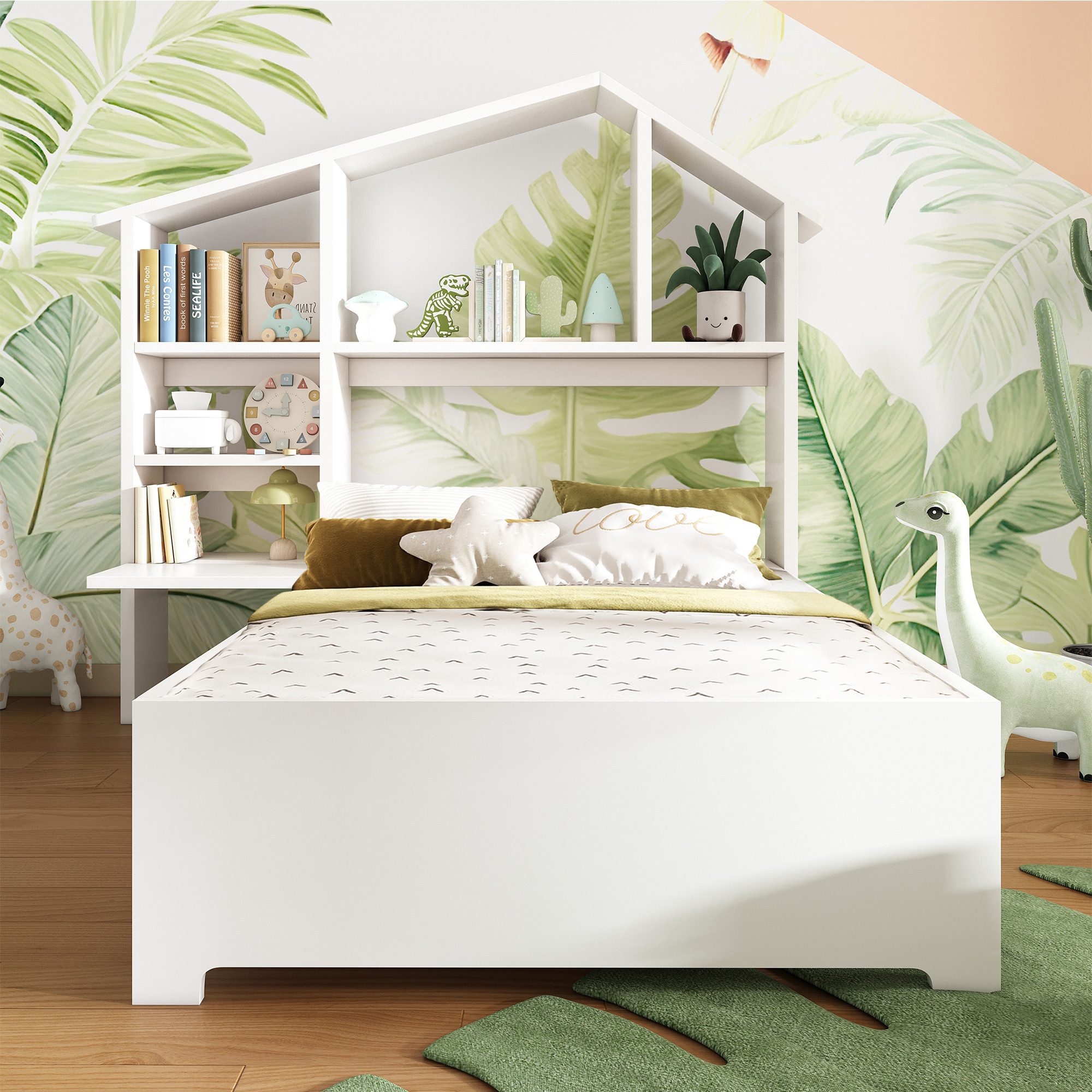 Flieks Kinderbett, Einzelbett Holzbett 90x200cm mit günstig online kaufen