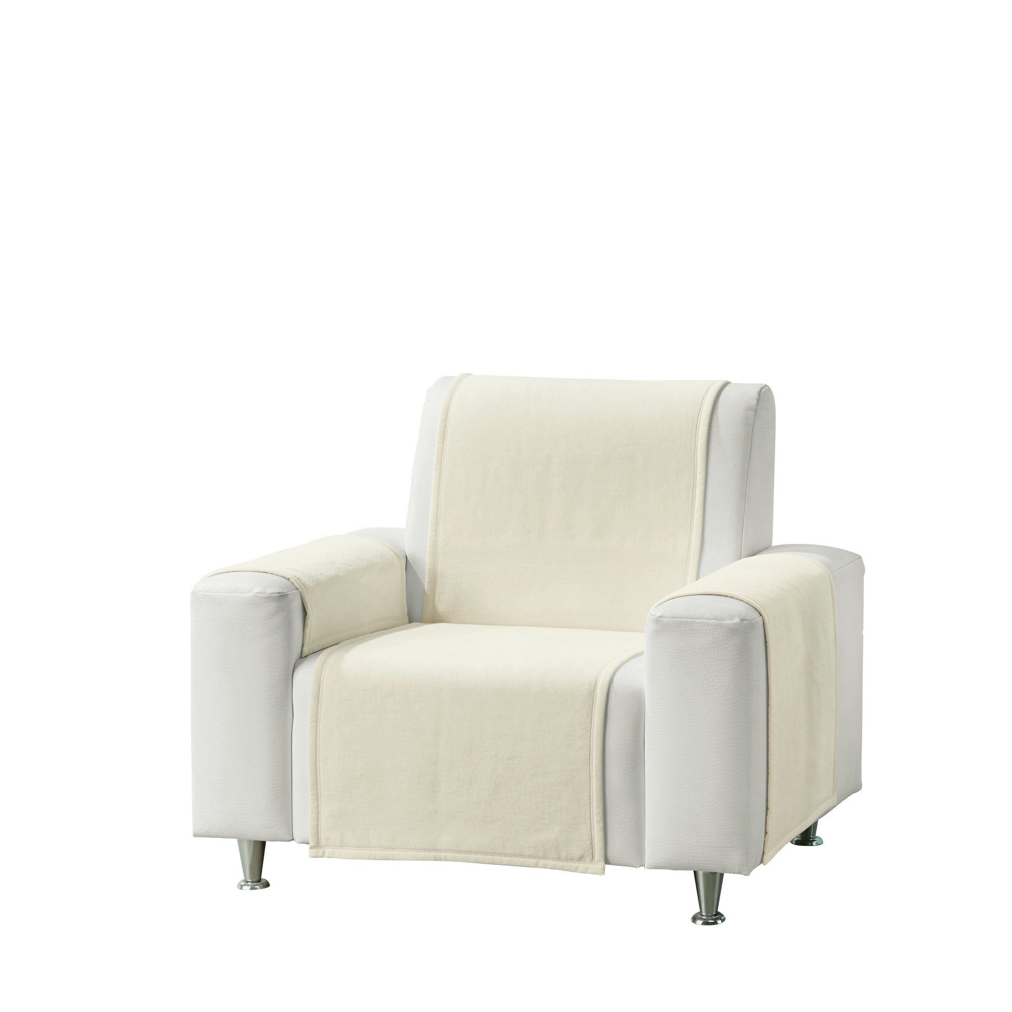 Erwin Müller Sofaläufer Sessel- und Sofaschoner-Set "Triest" 3-teilig, Baumwollmischung Uni