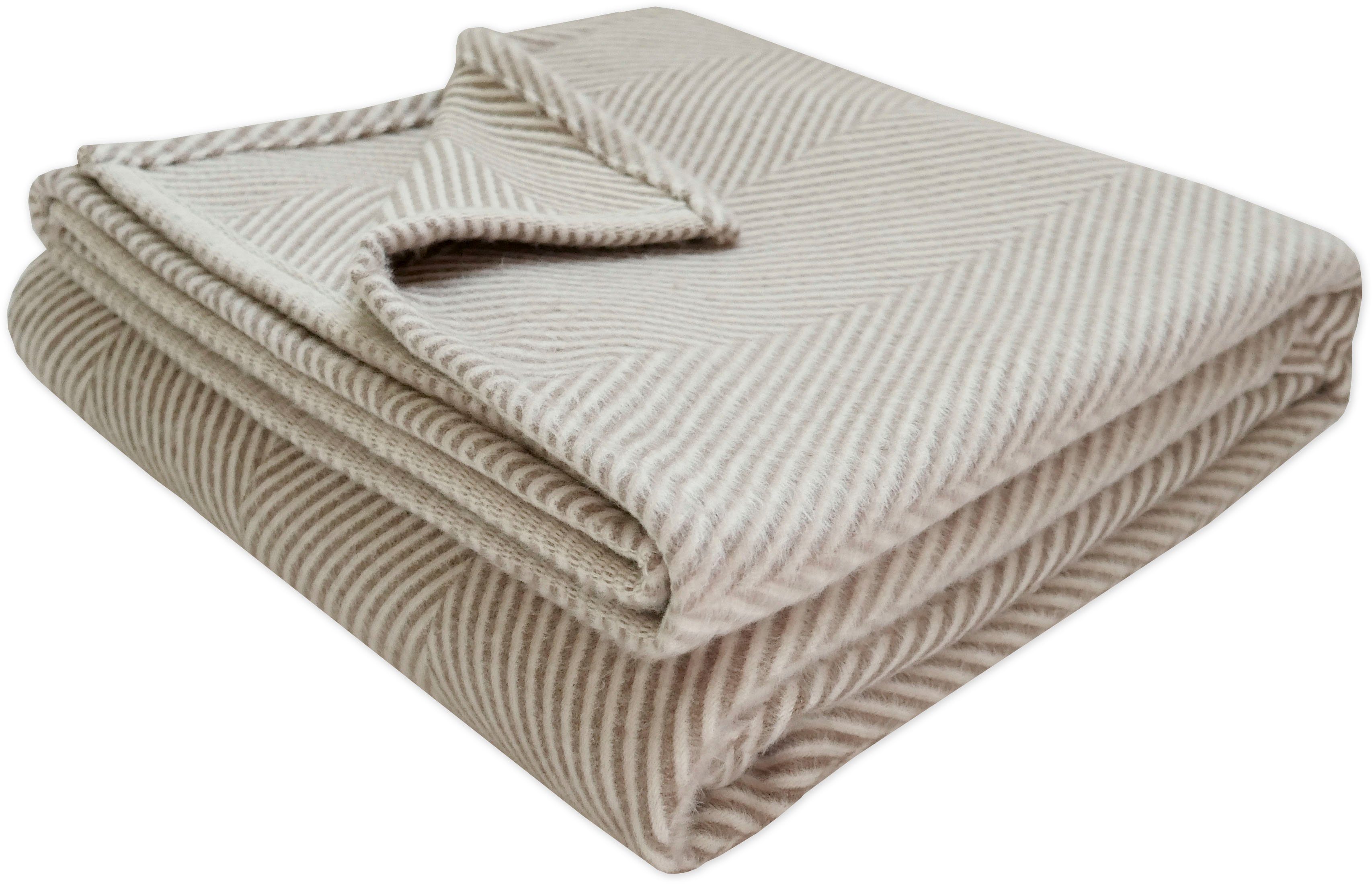 Wohndecke Bio Flanell Wohndecke Fischgrät, framsohn günstig online kaufen
