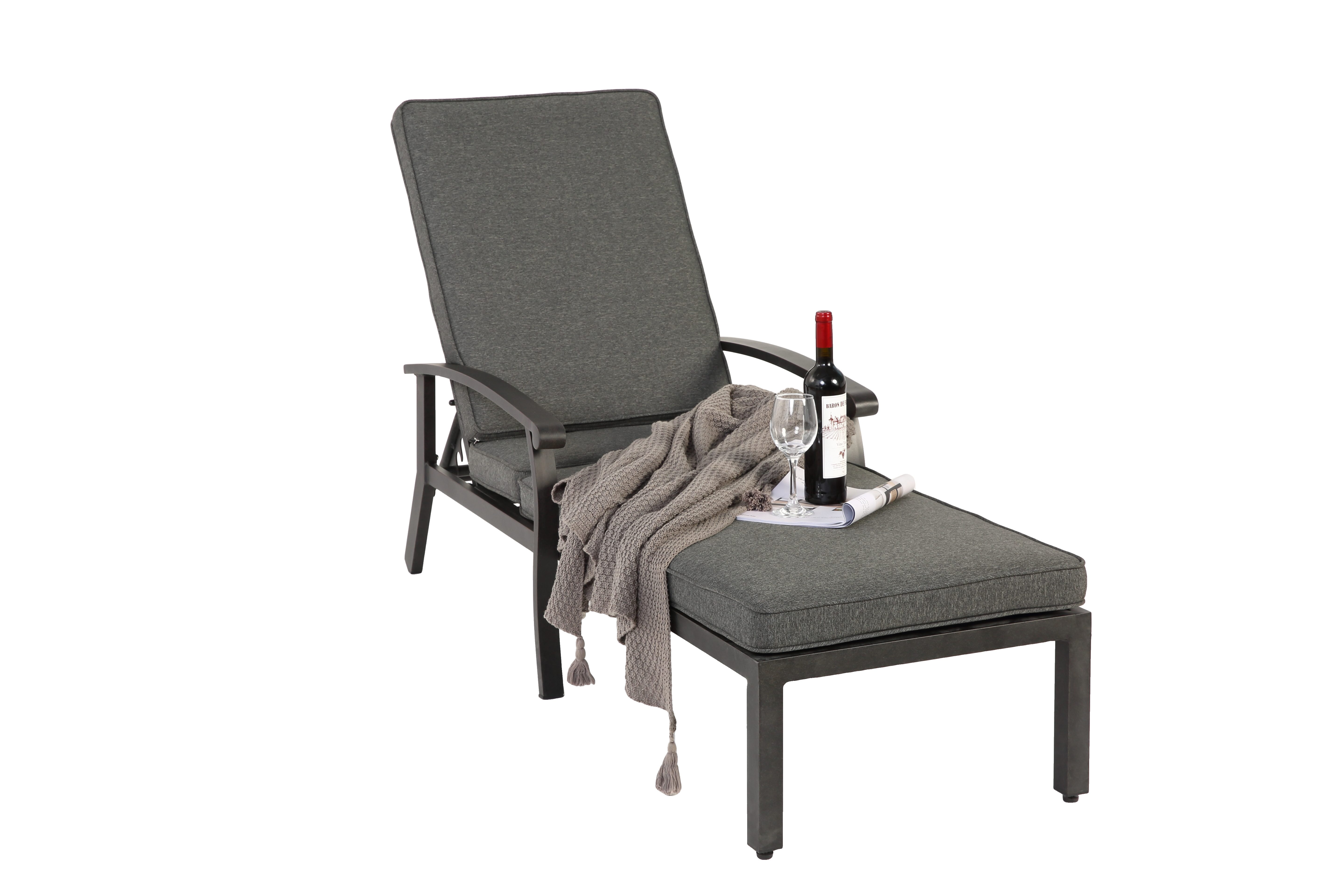 Odikalo Chaiselongue Terrassenstuhl Liegestuhl verstellbar Liegefläche Baumwoll Mehrfarbig