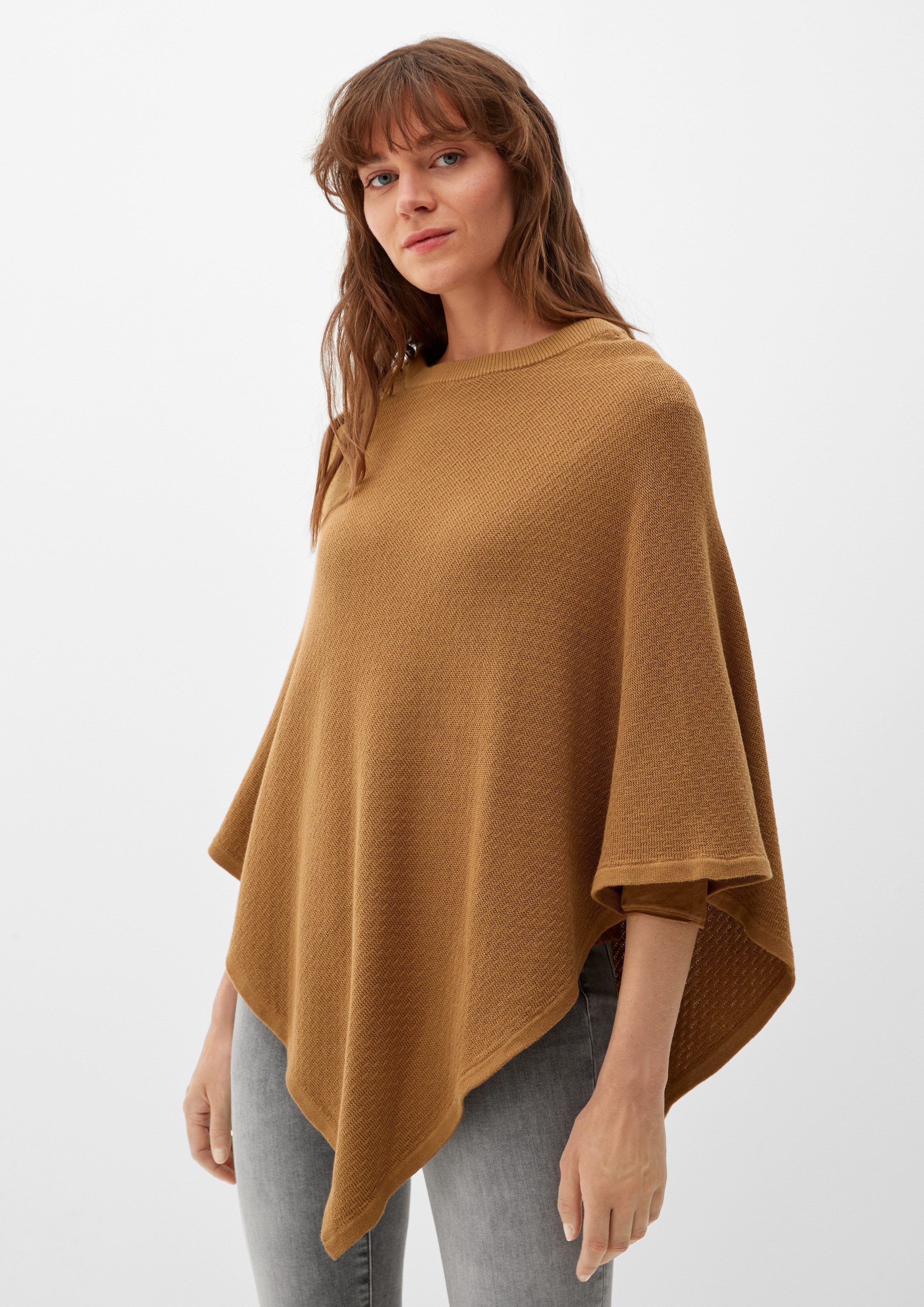 s.Oliver Poncho Indoor-Poncho Poncho aus Baumwollmix