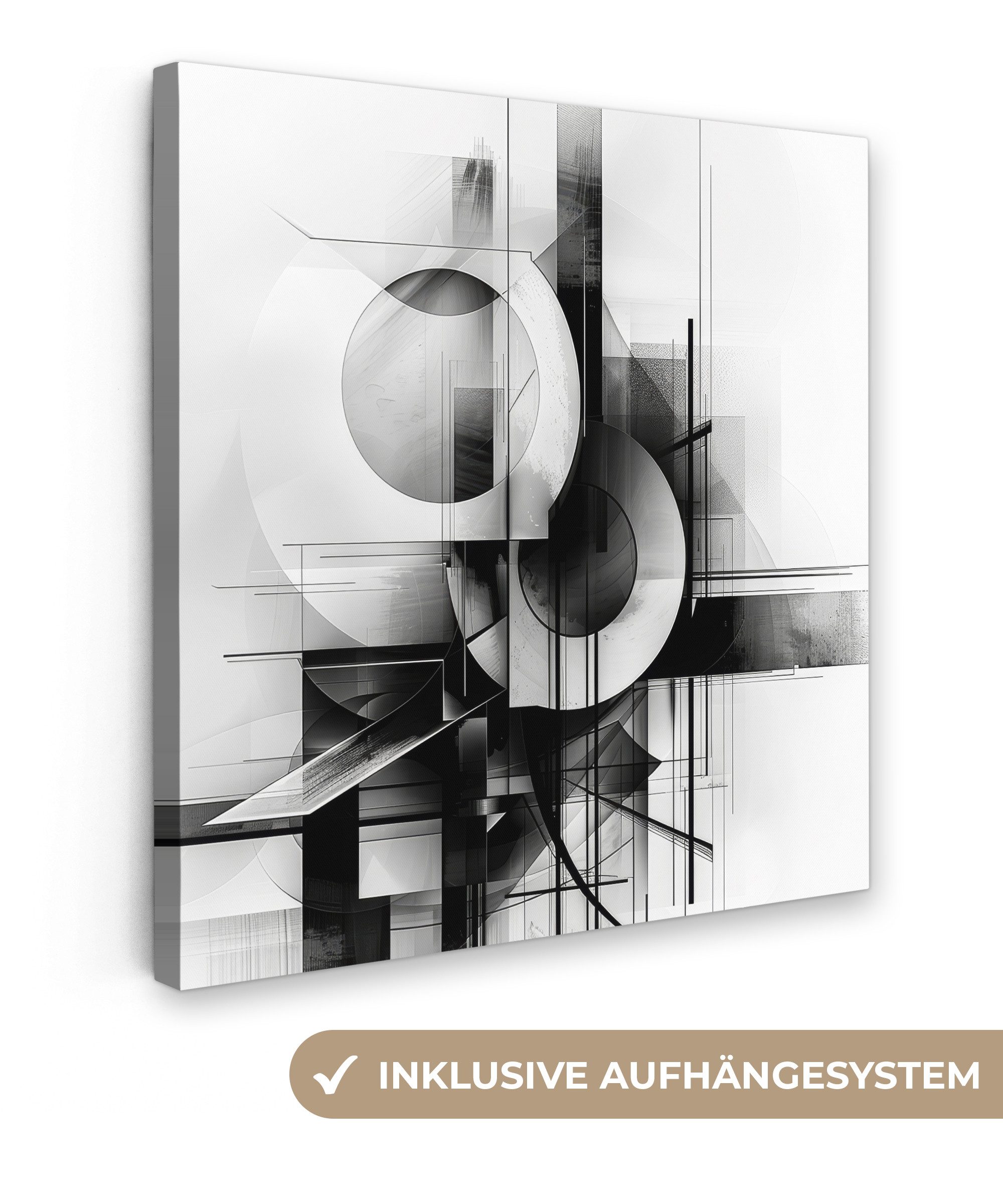 OneMillionCanvasses® Leinwandbild Abstrakt - Kunst - Modern - Schwarz und w günstig online kaufen